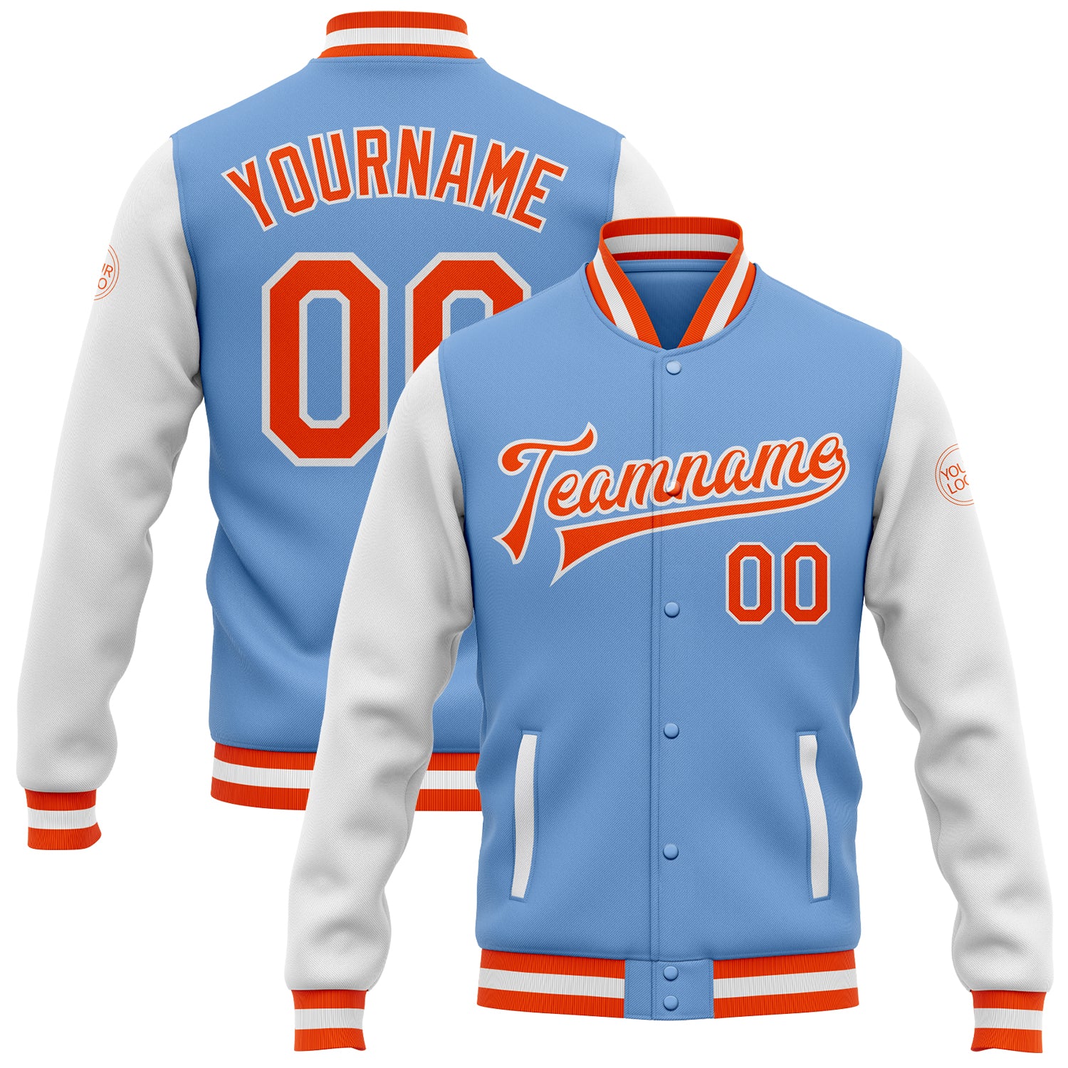 Custom Royal Orange-White Two Tone Waterproof Jacket