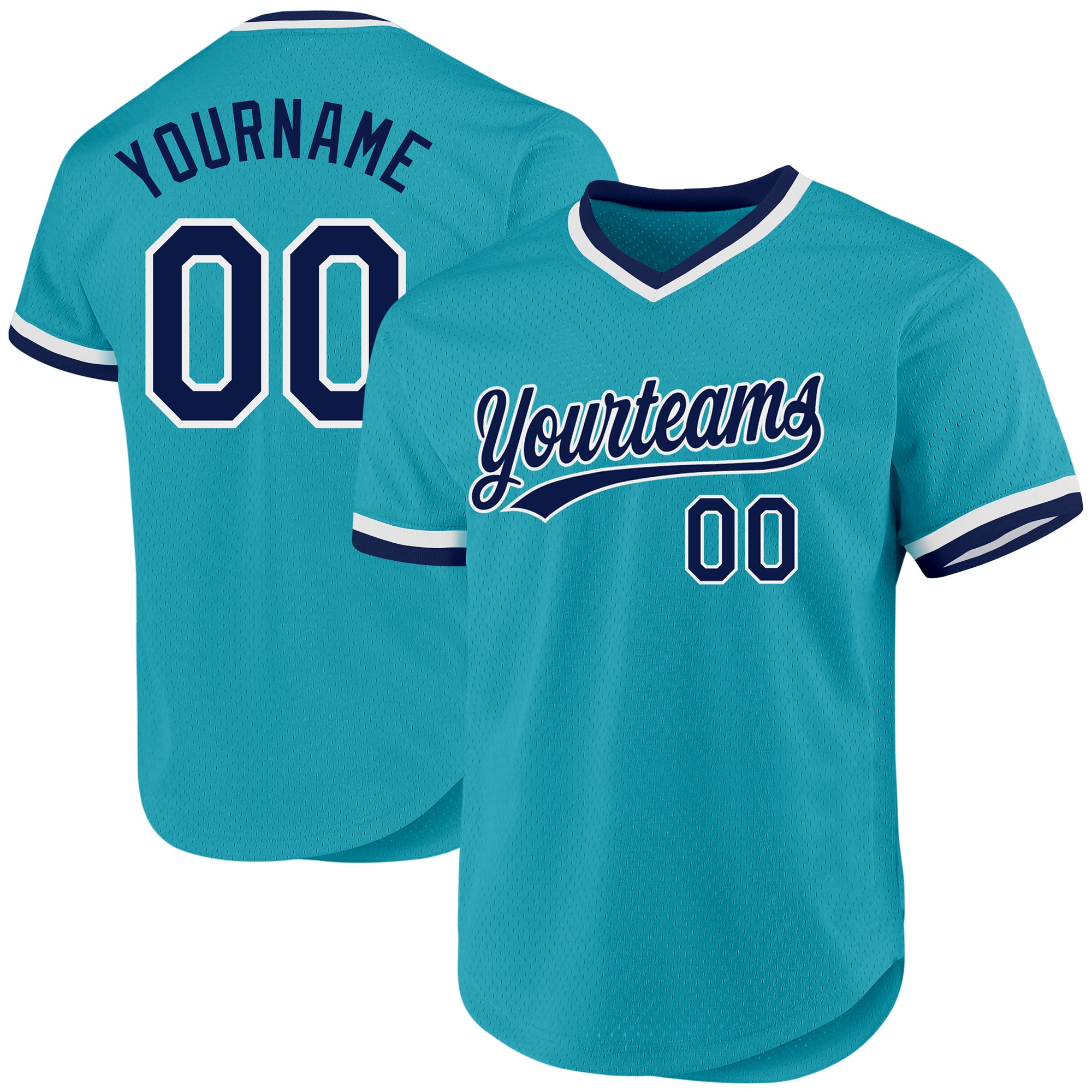 2024 Custom Teal NavyWhite Authentic Throwback Baseball Jersey Sale