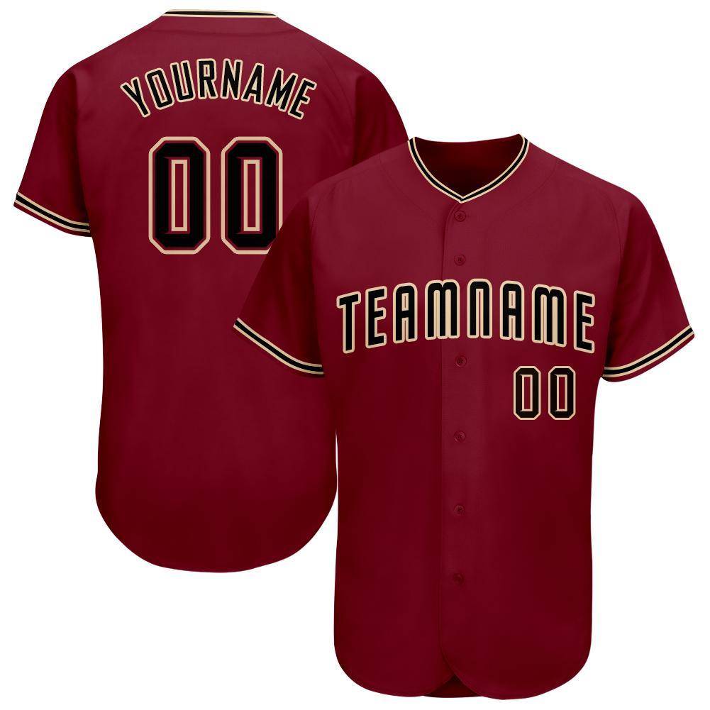Custom Crimson BlackCity Cream Baseball Jersey FansCustom