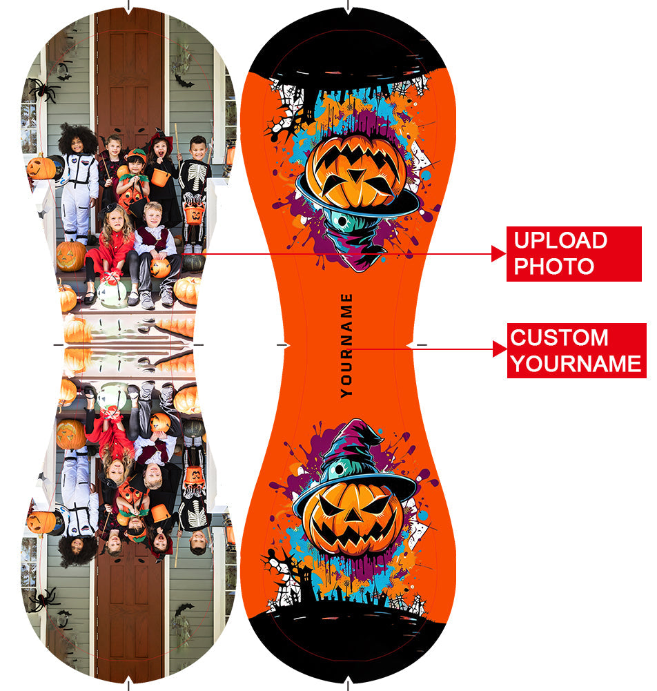 Personalized Orange Happy Halloween Pumpkin Graffiti Photo Baseballs