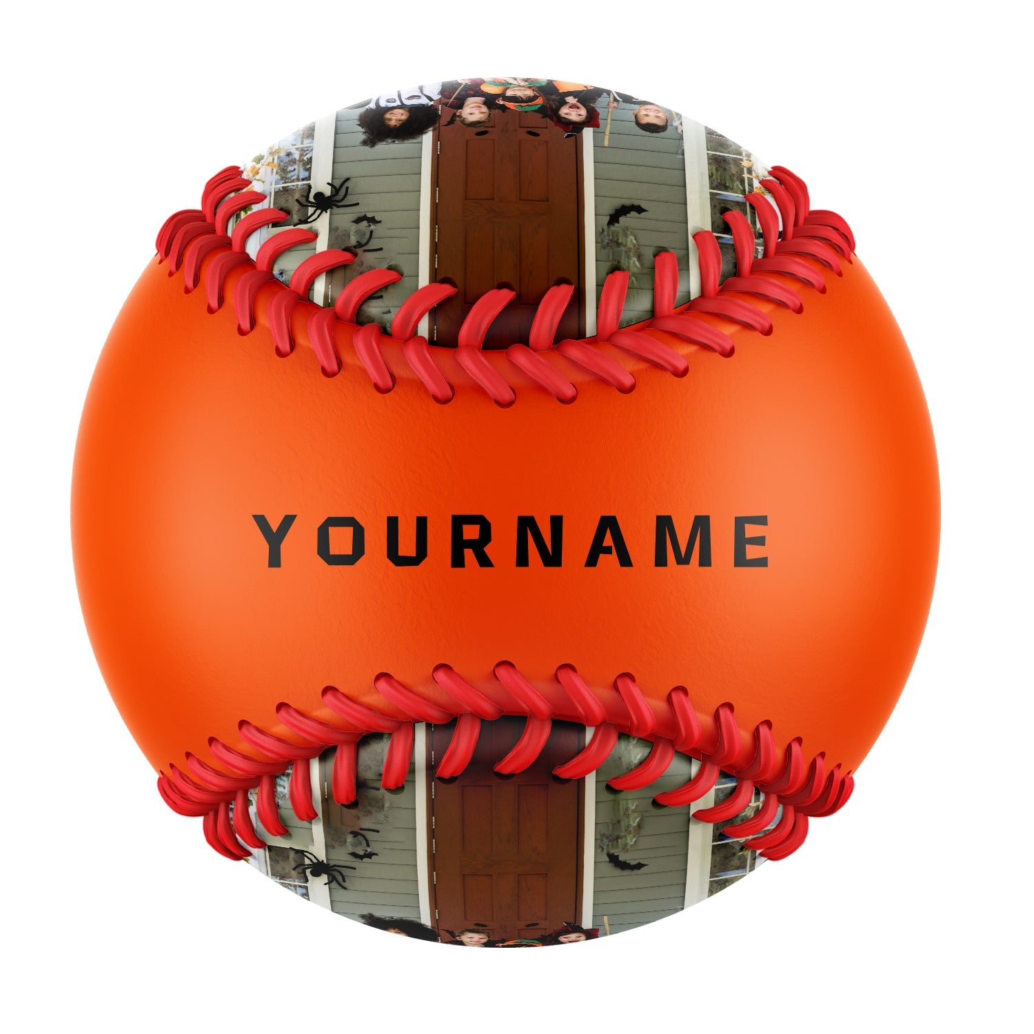 Personalized Orange Happy Halloween Pumpkin Graffiti Photo Baseballs