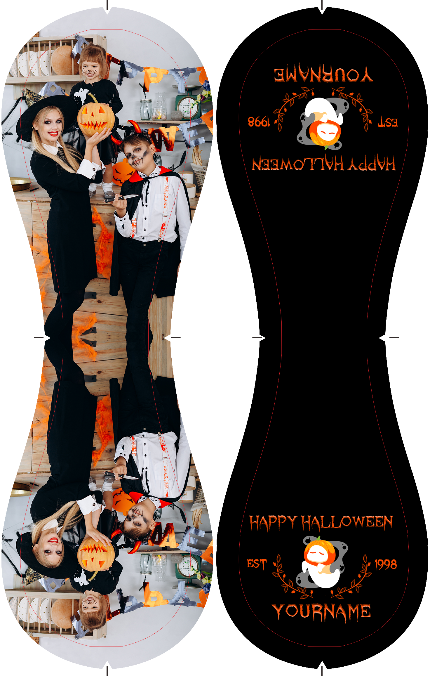Personalized Black Happy Halloween Pumpkin Ghost Photo Baseballs