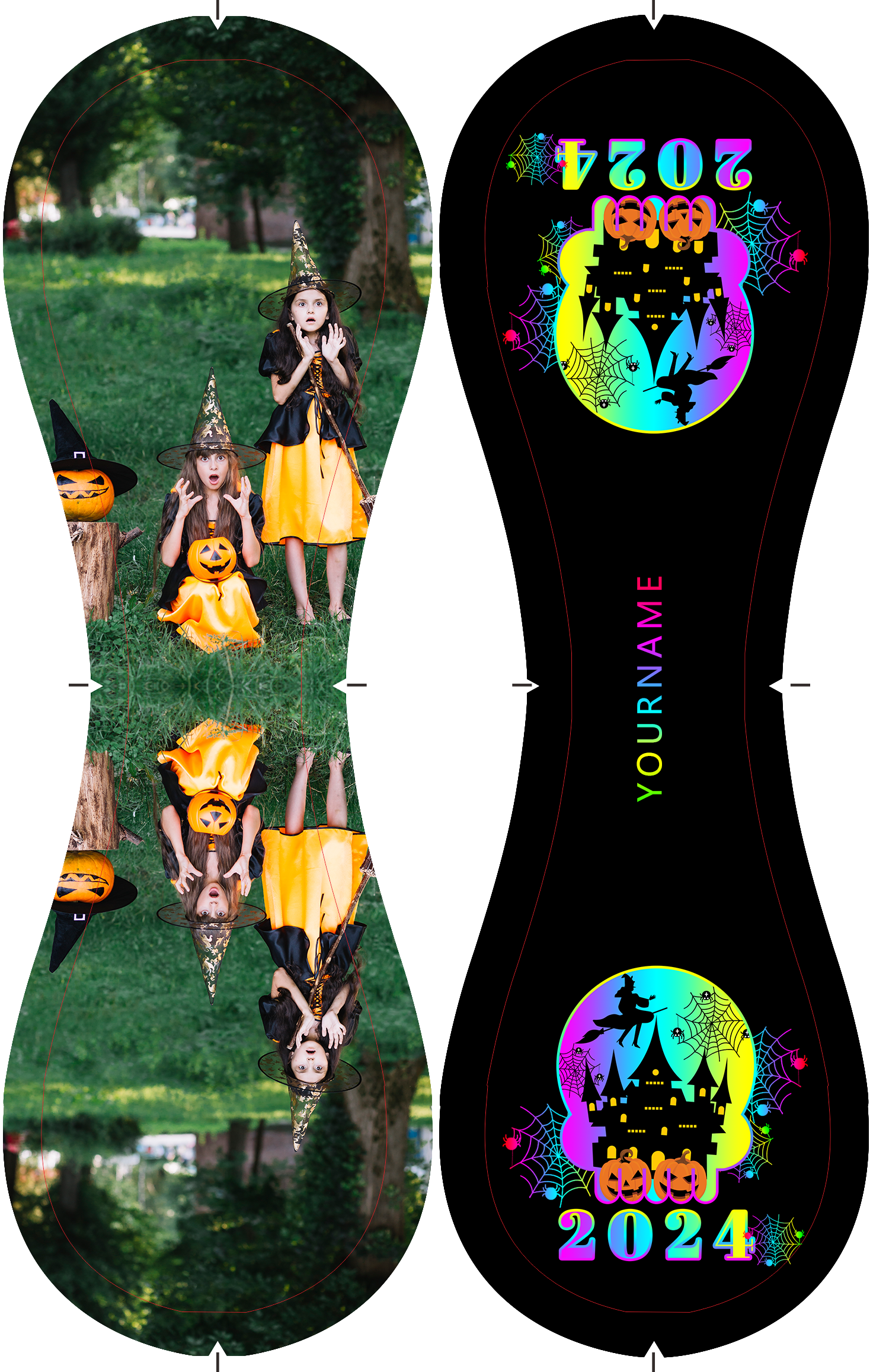 Personalized Black Happy Halloween Witch Pumpkin Spider Web Castle Photo Baseballs