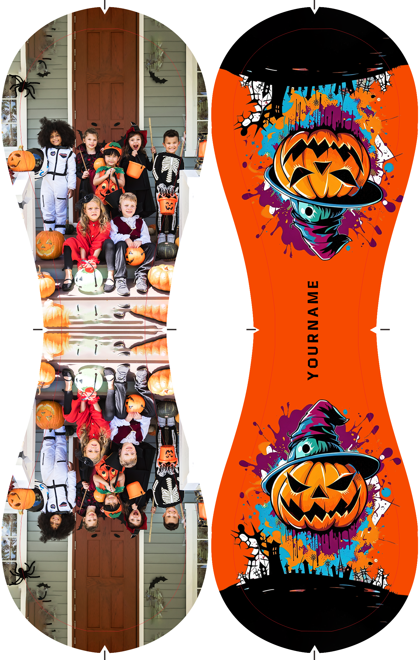 Personalized Orange Happy Halloween Pumpkin Graffiti Photo Baseballs