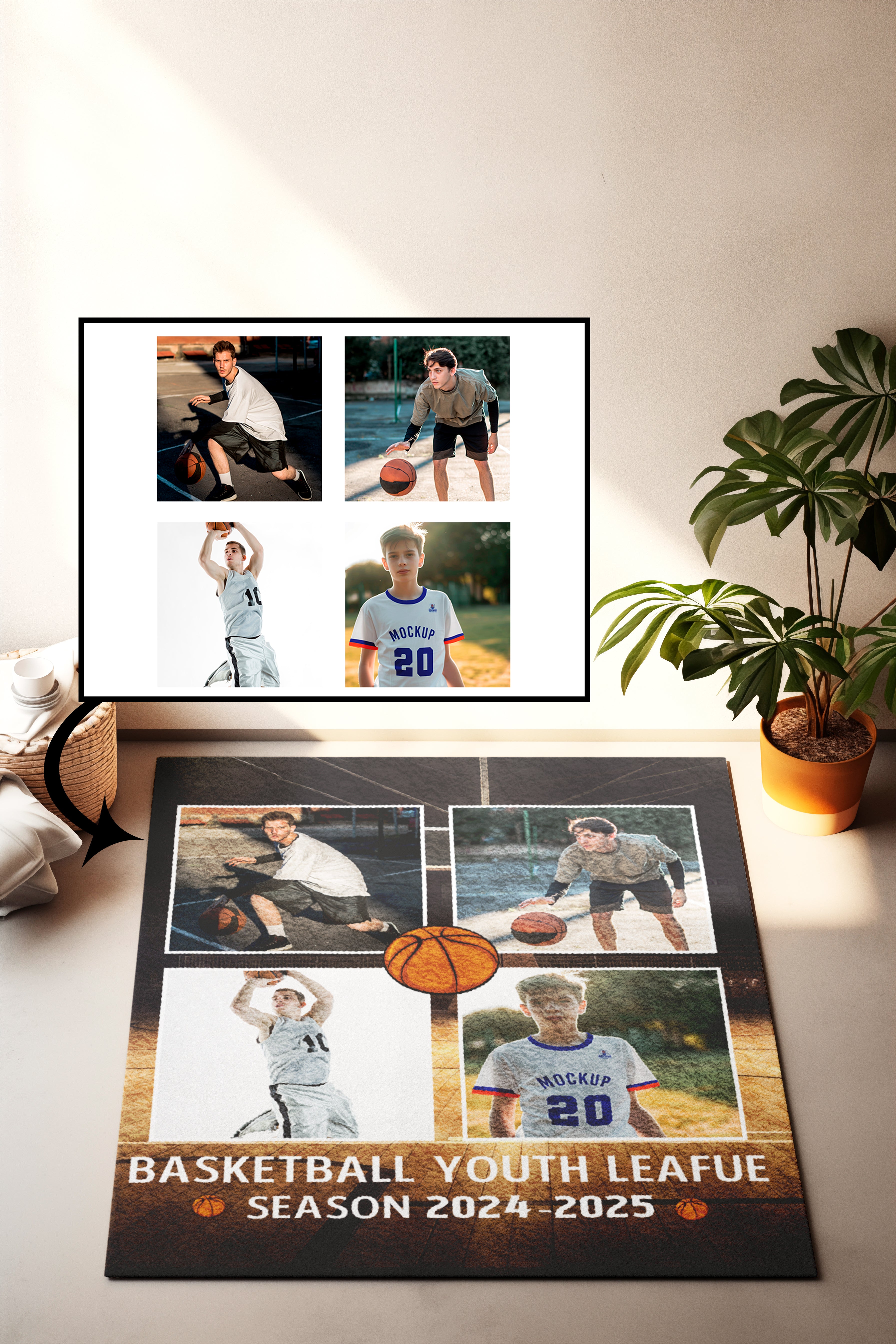 Personalized Basketball 4 Photo carpet