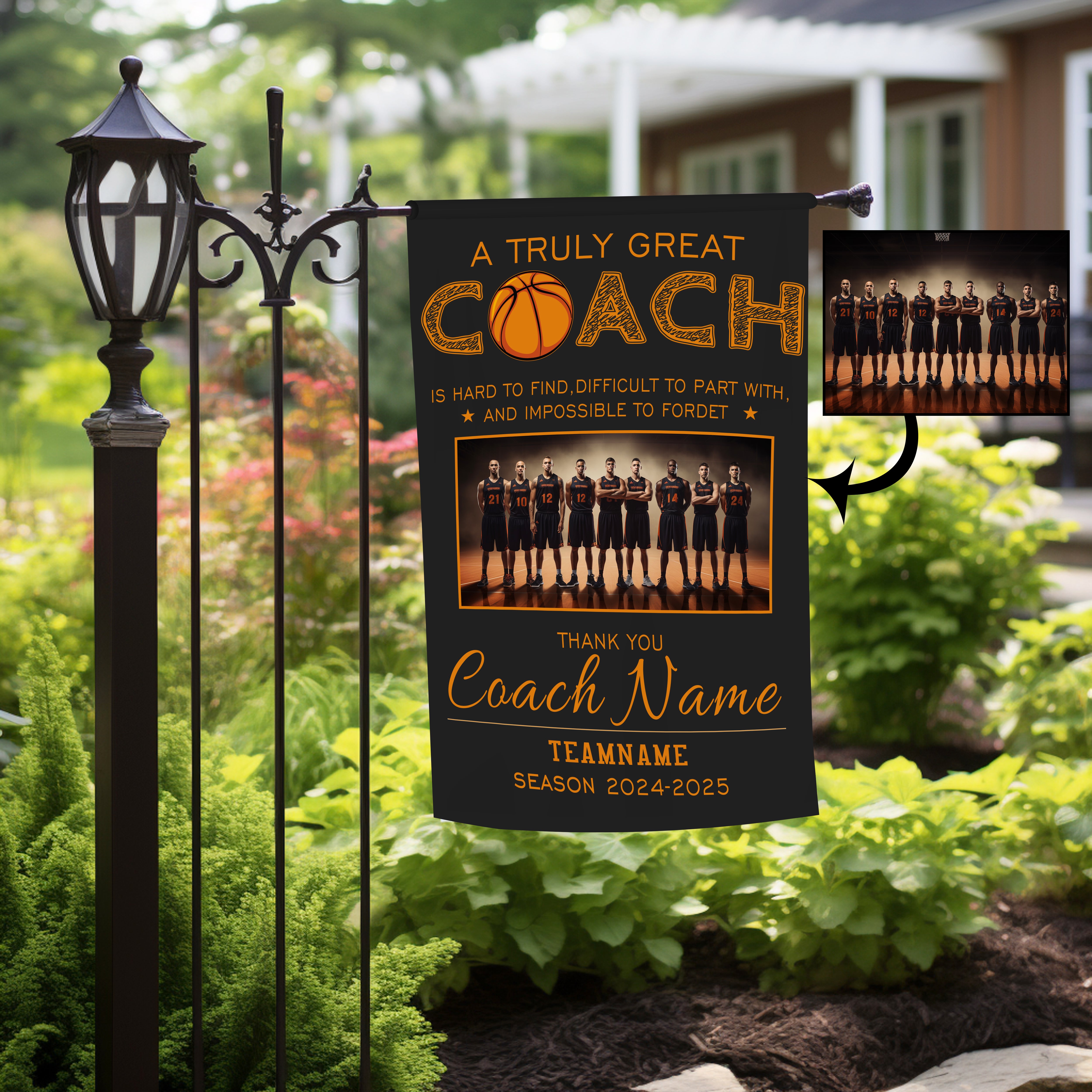 Personalized A Truly Great Coach Basketball Garden Flag