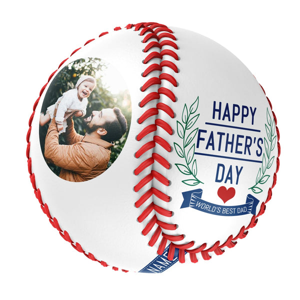Personalized Dad Grandpa Photo Name Baseballs,Father's Day Gift
