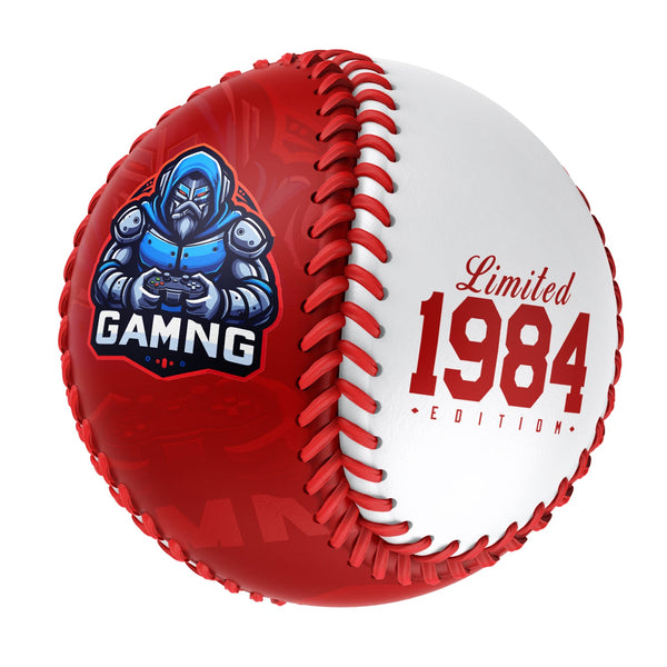 Personalized Game Name Time Logo Red White Baseballs