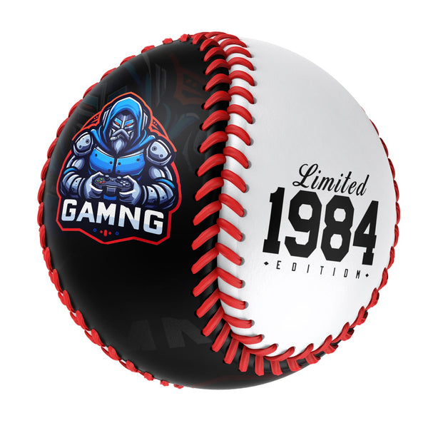 Personalized Game Name Time Logo Black White Baseballs