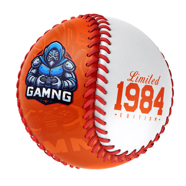 Personalized Game Name Time Logo Orange White Baseballs
