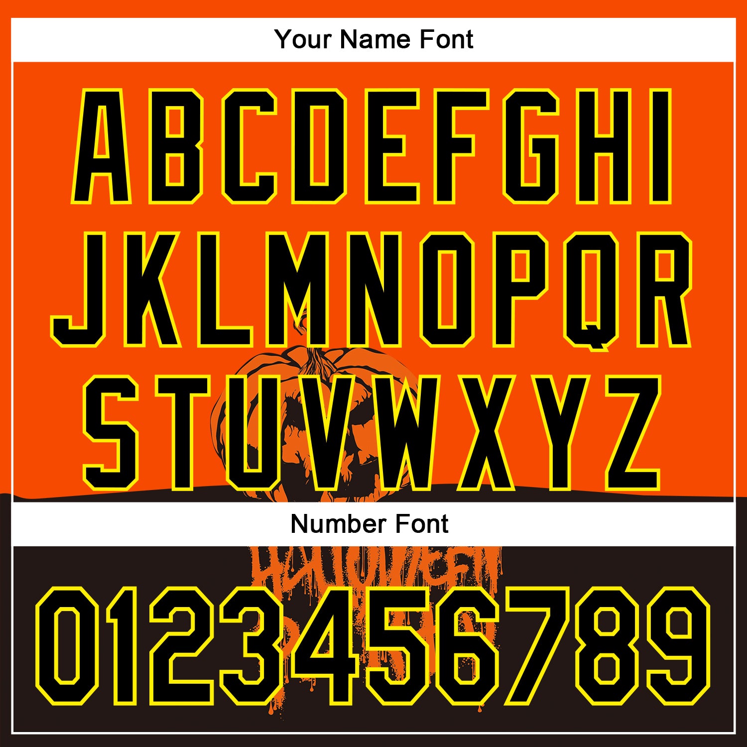 Custom Orange Black Pinstripe Light Yellow 3D Halloween Pumpkin Party Costume Ideas Authentic Baseball Jersey