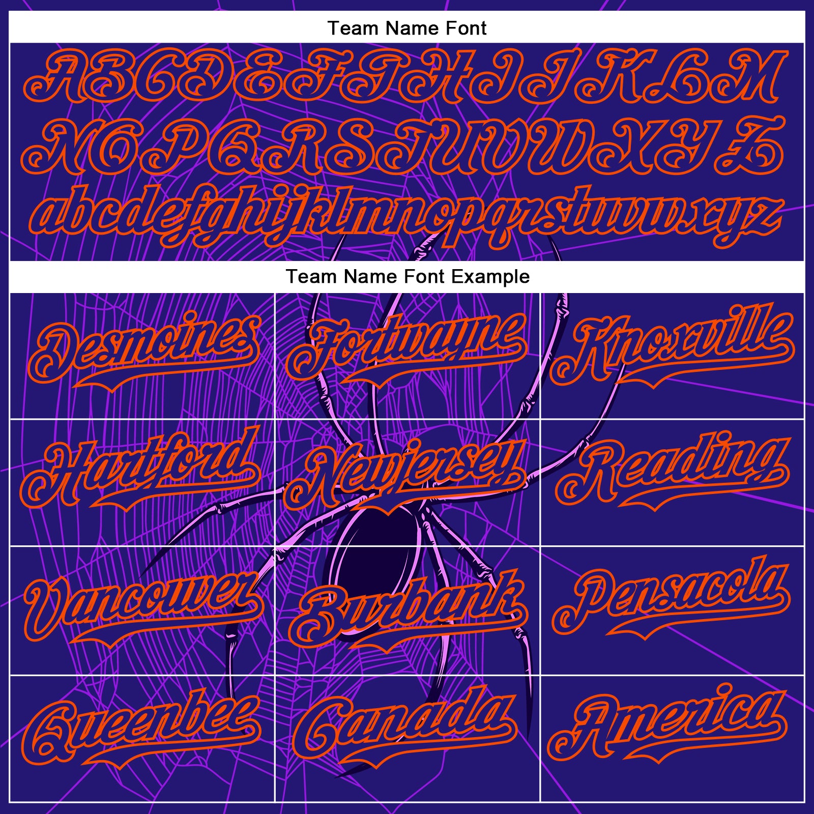 Custom Dark Purple Orange 3D Halloween Spider Net Party Costume Ideas Authentic Baseball Jersey