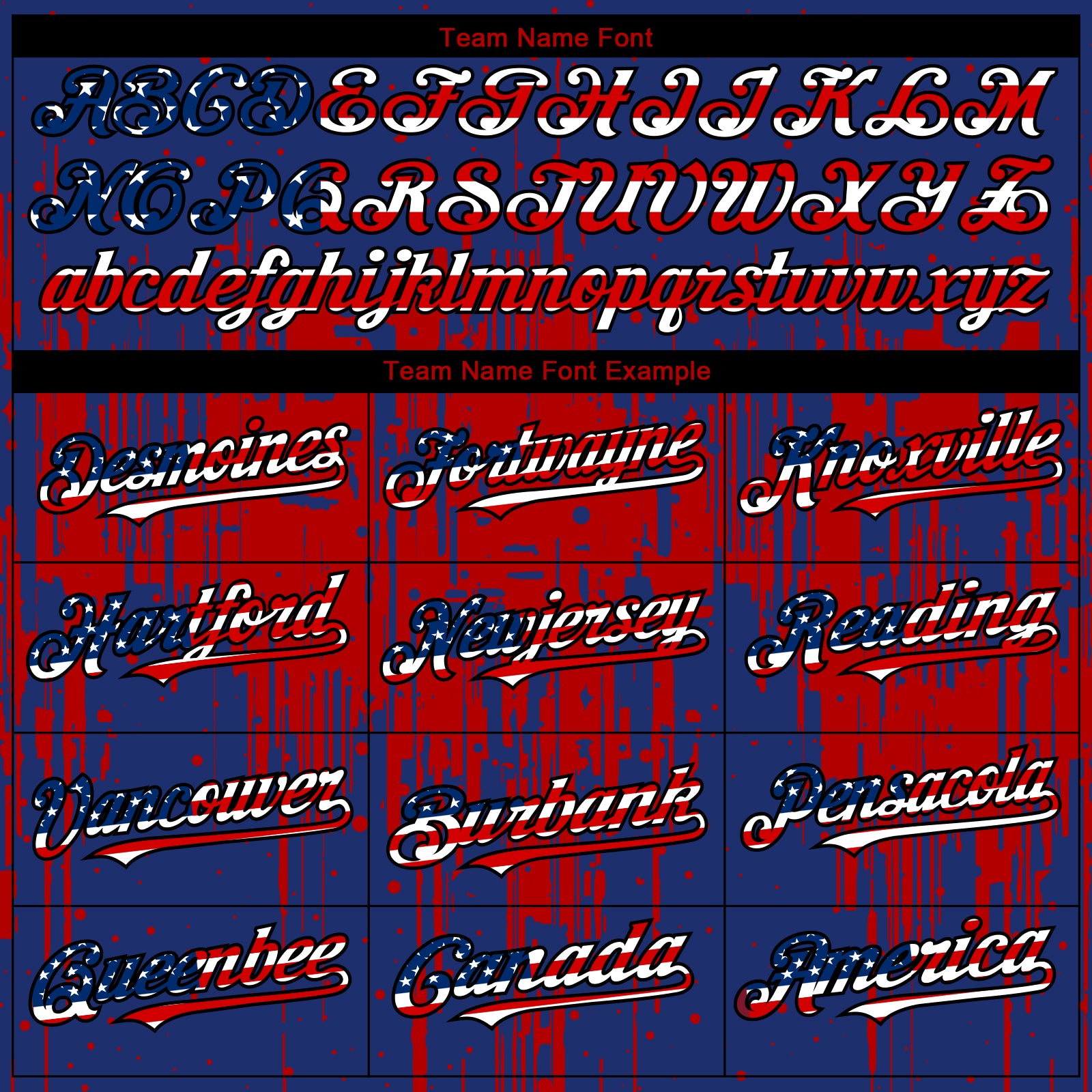Custom Royal Vintage USA Flag Black-Red 3D Pattern Design Dripping Splatter Paint Authentic Baseball Jersey