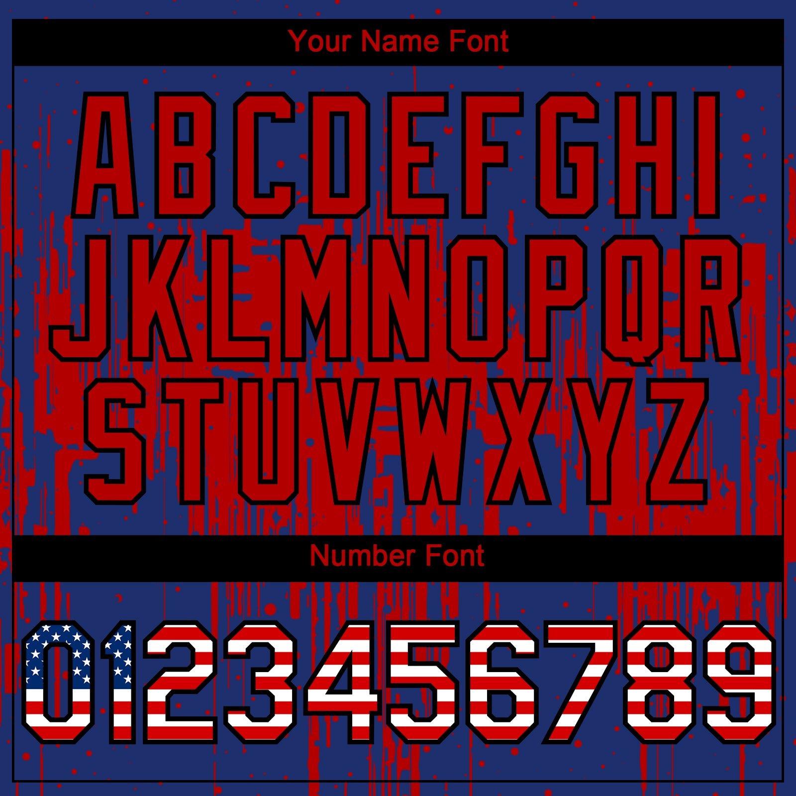 Custom Royal Vintage USA Flag Black-Red 3D Pattern Design Dripping Splatter Paint Authentic Baseball Jersey