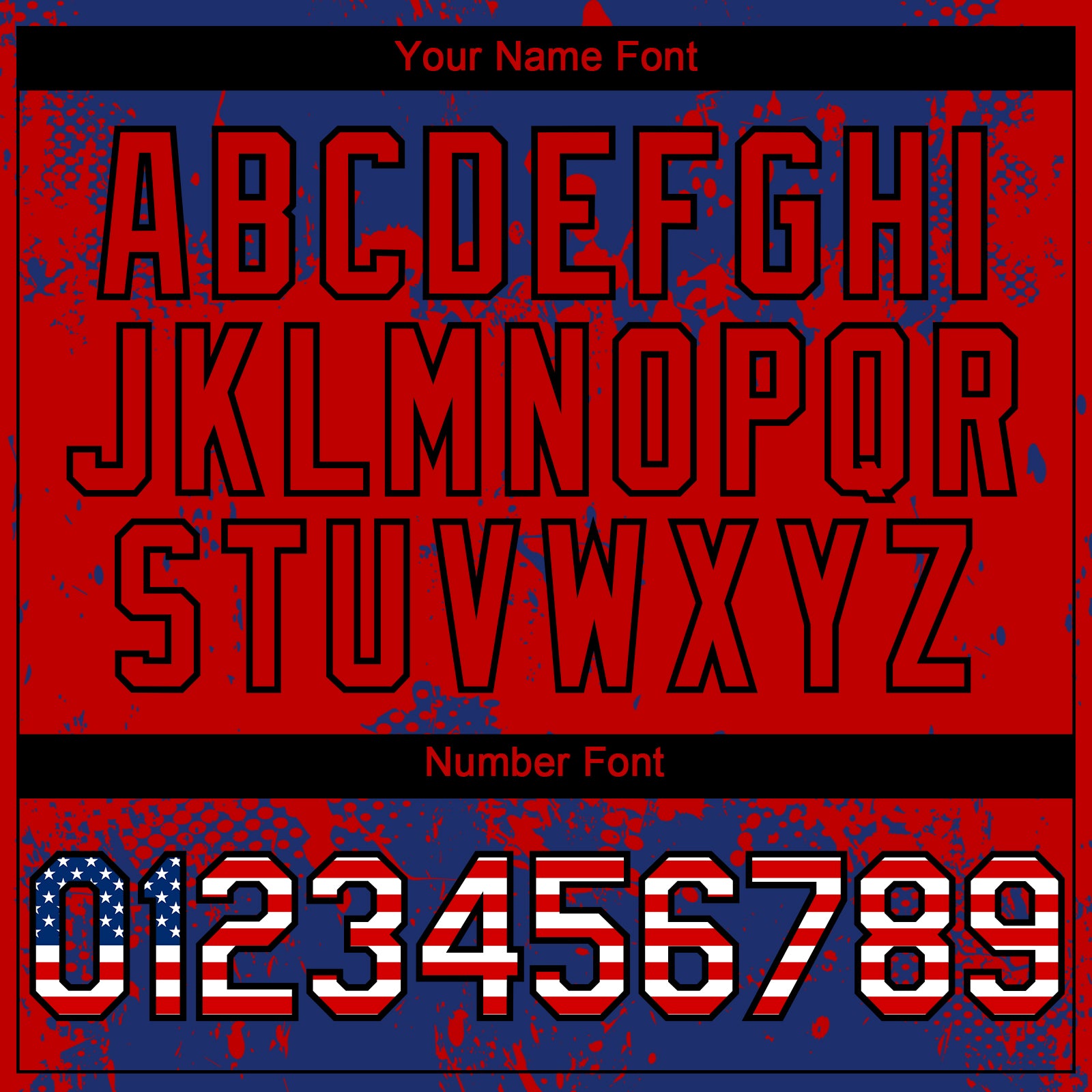 Custom Royal USA Flag Red-Black 3D Pattern Design Abstract Splatter Grunge Paint Authentic Baseball Jersey