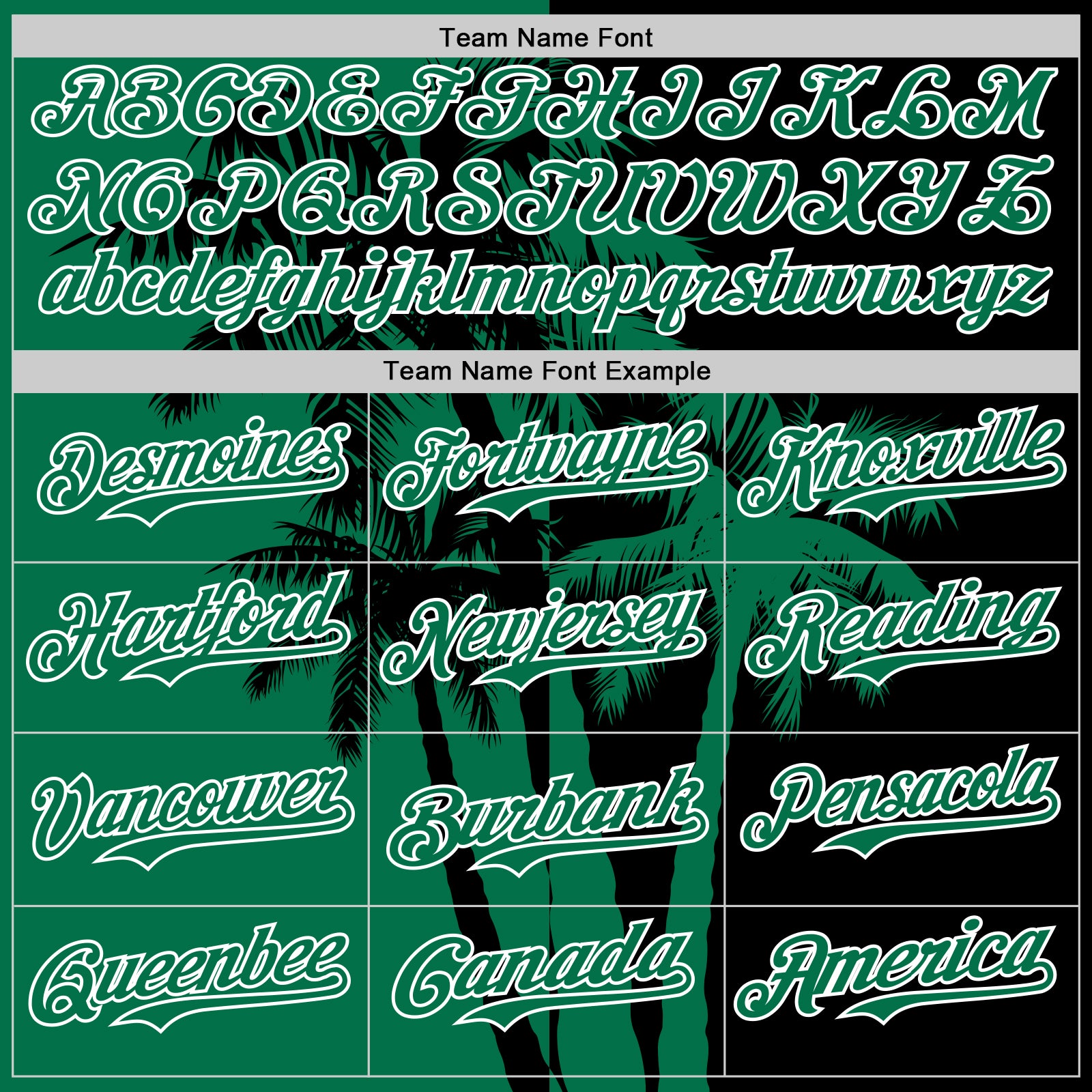 Custom Black Kelly Green-White 3D Pattern Design Hawaii Palm Trees Tropical Coconut Authentic Baseball Jersey