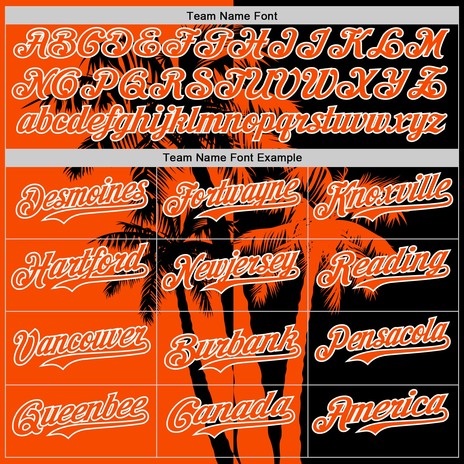 Custom Black Orange-White 3D Pattern Design Hawaii Palm Trees Tropical Coconut Authentic Baseball Jersey