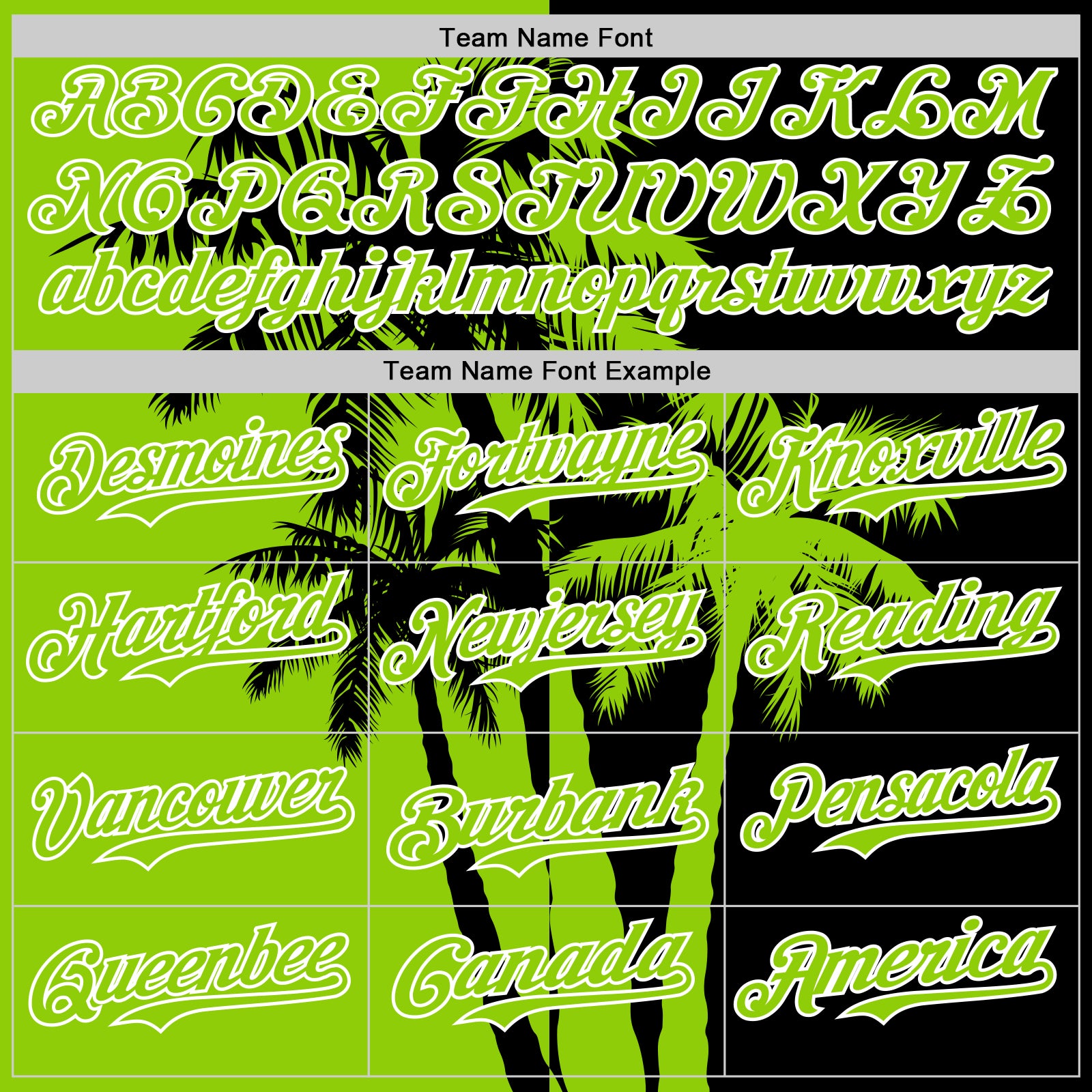 Custom Black Neon Green-White 3D Pattern Design Hawaii Palm Trees Tropical Coconut Authentic Baseball Jersey