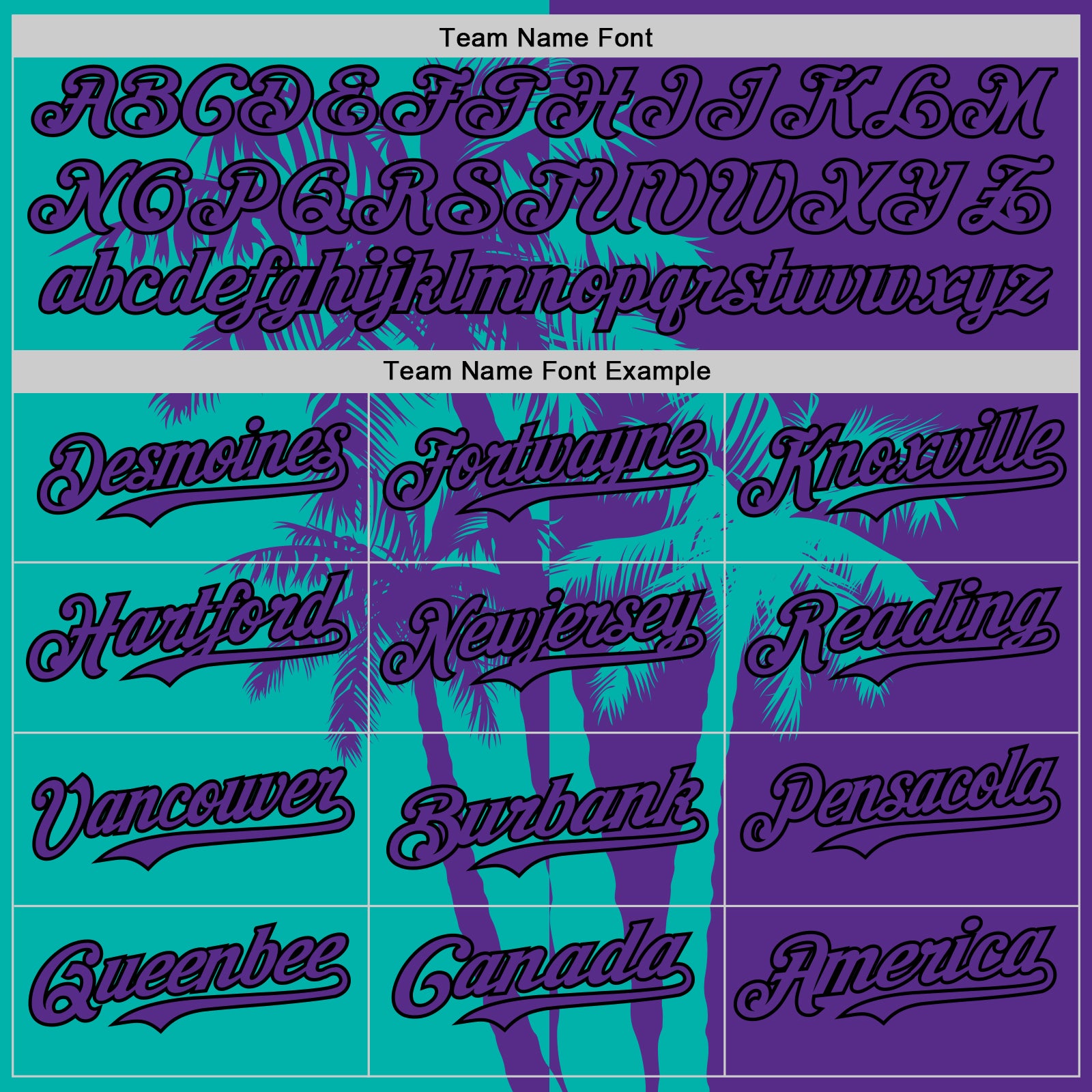 Custom Purple Aqua-Black 3D Pattern Design Hawaii Palm Trees Tropical Coconut Authentic Baseball Jersey