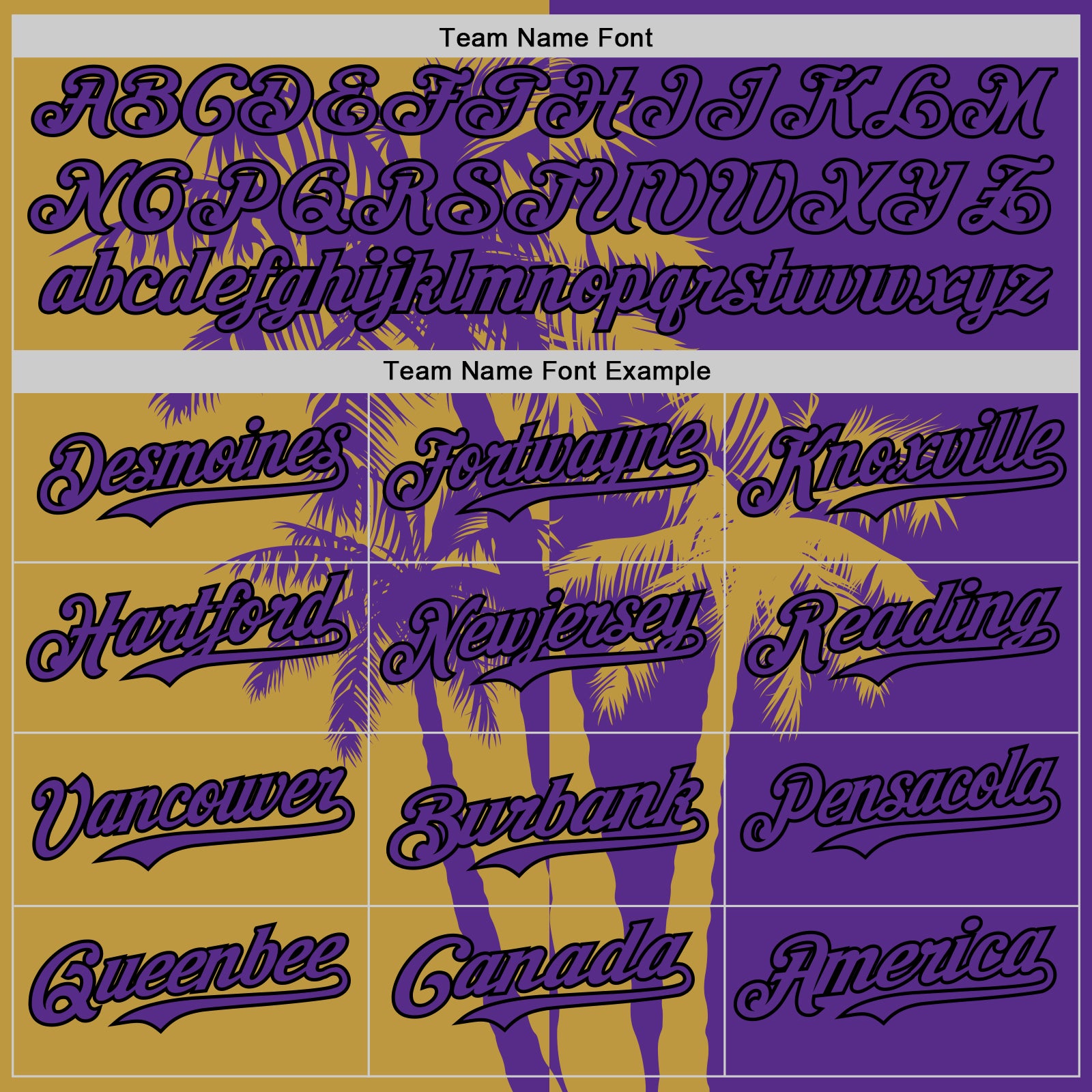 Custom Purple Old Gold-Black 3D Pattern Design Hawaii Palm Trees Tropical Coconut Authentic Baseball Jersey