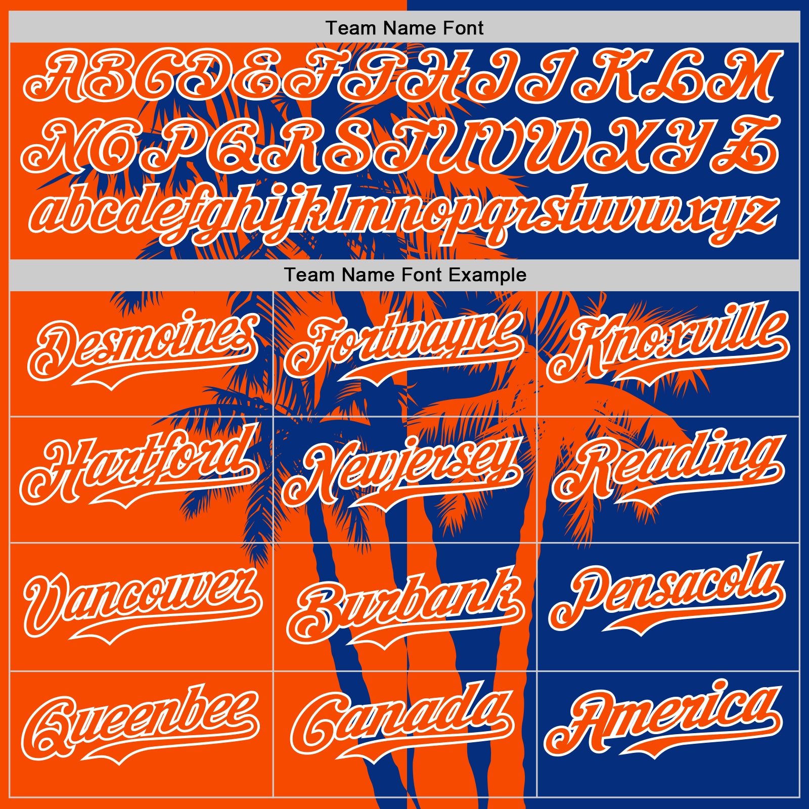 Custom Royal Orange-White 3D Pattern Design Hawaii Palm Trees Tropical Coconut Authentic Baseball Jersey
