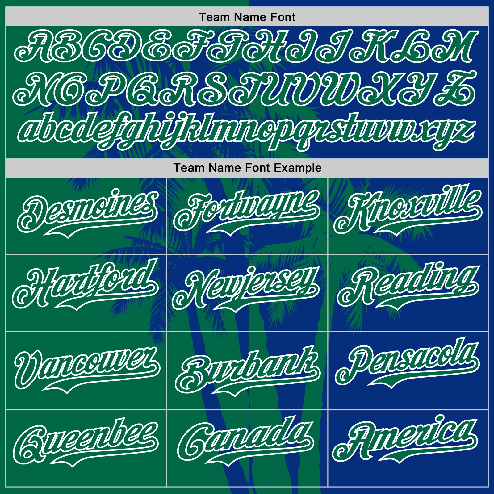 Custom Royal Kelly Green-White 3D Pattern Design Hawaii Palm Trees Tropical Coconut Authentic Baseball Jersey