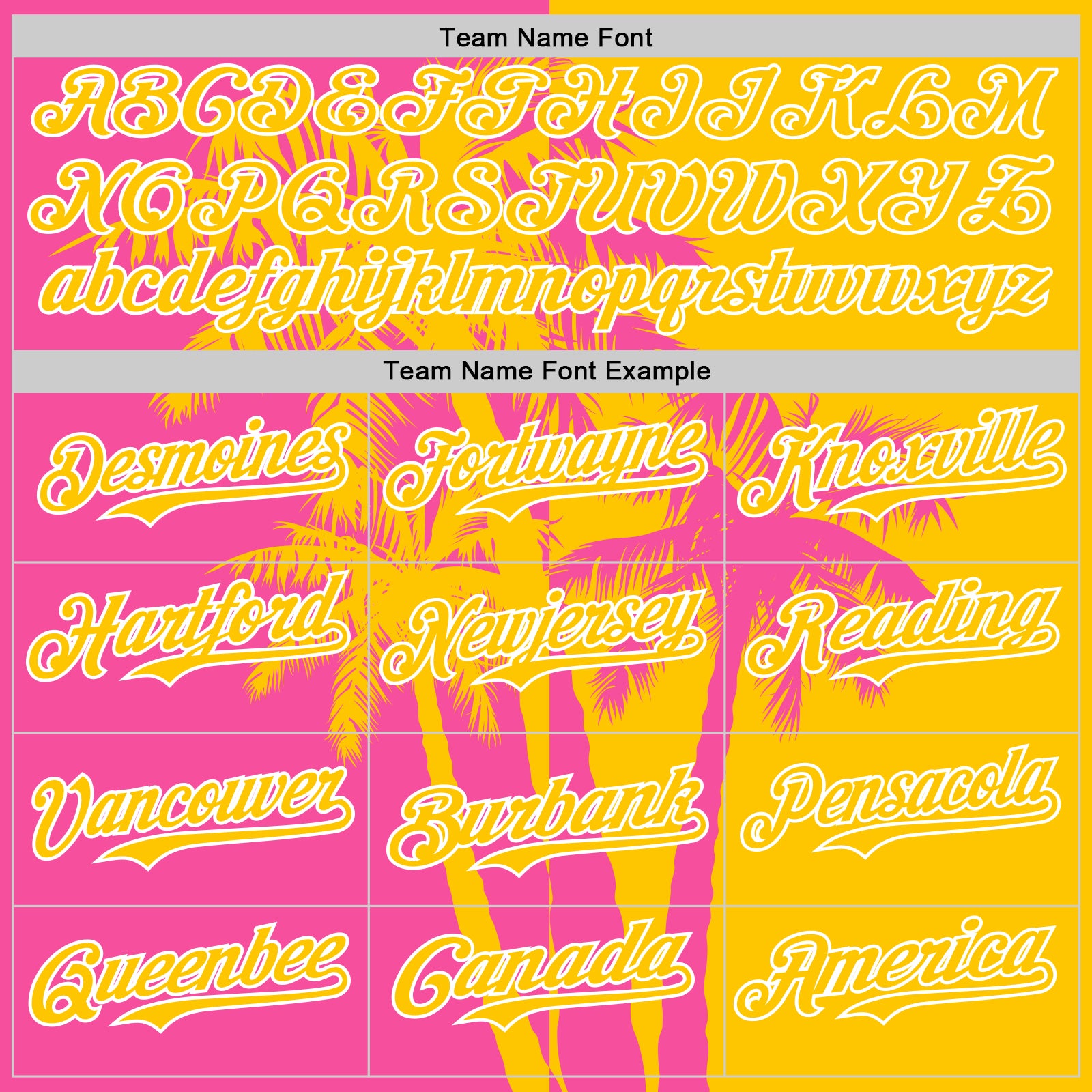 Custom Yellow Pink-White 3D Pattern Design Hawaii Palm Trees Tropical Coconut Authentic Baseball Jersey