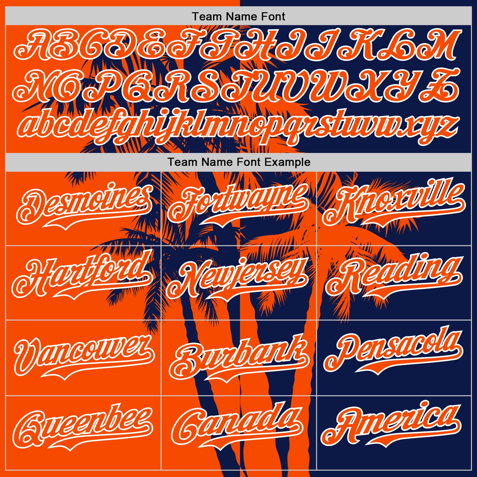 Custom Navy Orange-White 3D Pattern Design Hawaii Palm Trees Tropical Coconut Authentic Baseball Jersey