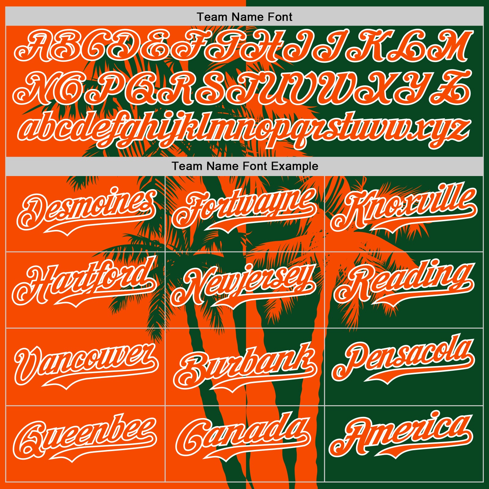 Custom Green Orange-White 3D Pattern Design Hawaii Palm Trees Tropical Coconut Authentic Baseball Jersey
