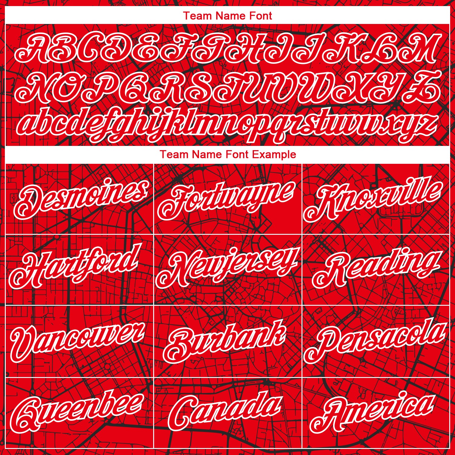 Custom Fire Red-White 3D Pattern City Street Map Urban Grid Performance T-Shirt
