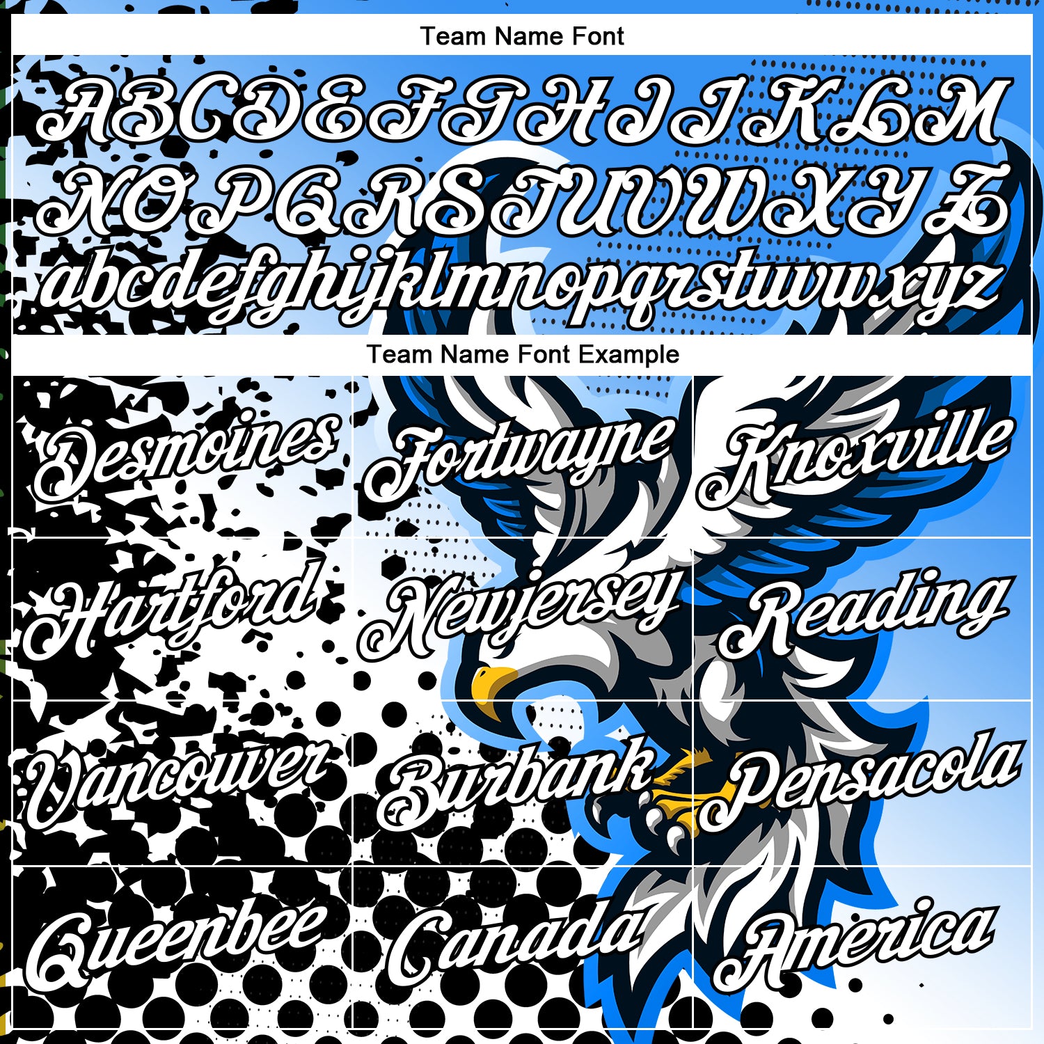 Custom Sky Blue White-Black 3D Pattern Aguila Eagle Performance T-Shirt