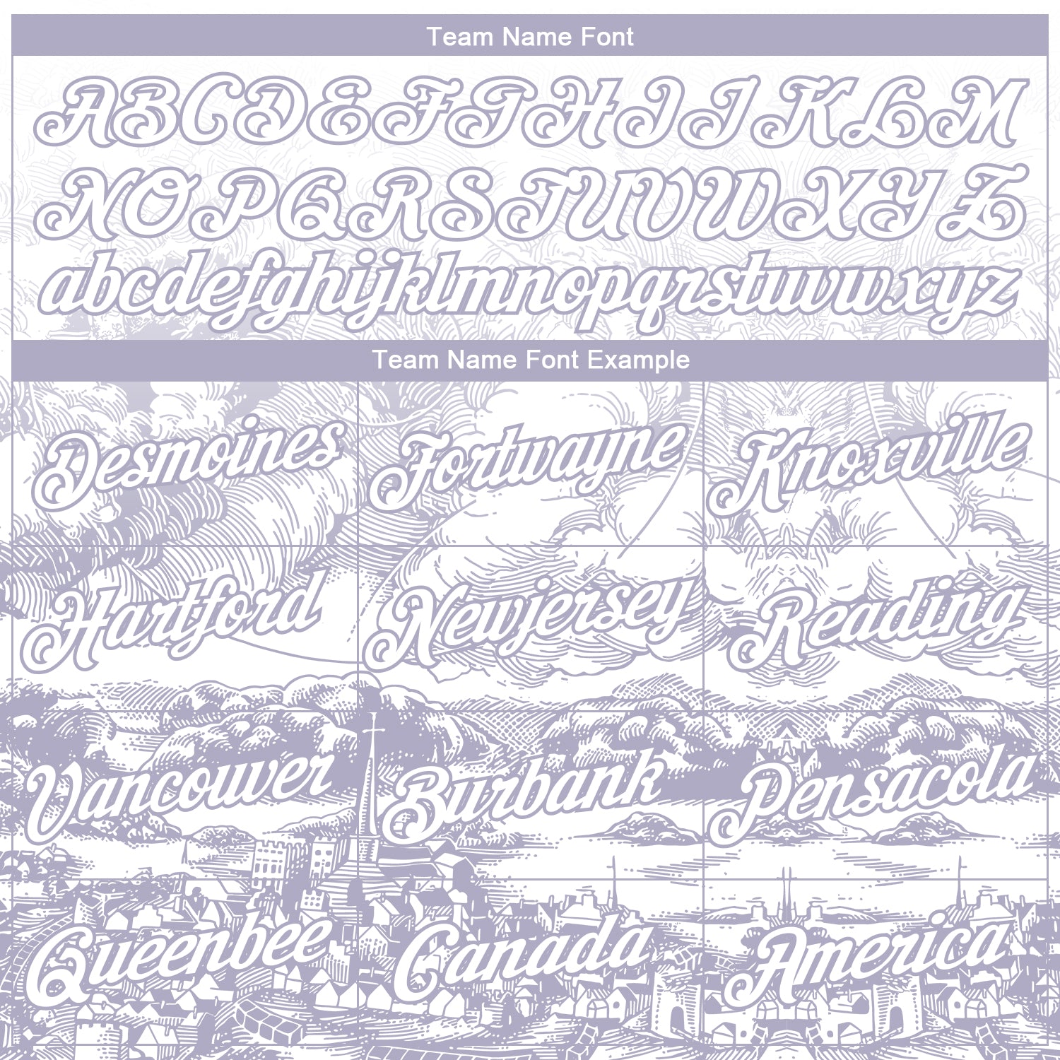 Custom White-Light Purple 3D Pattern Vintage Line Art Cityscape Performance T-Shirt