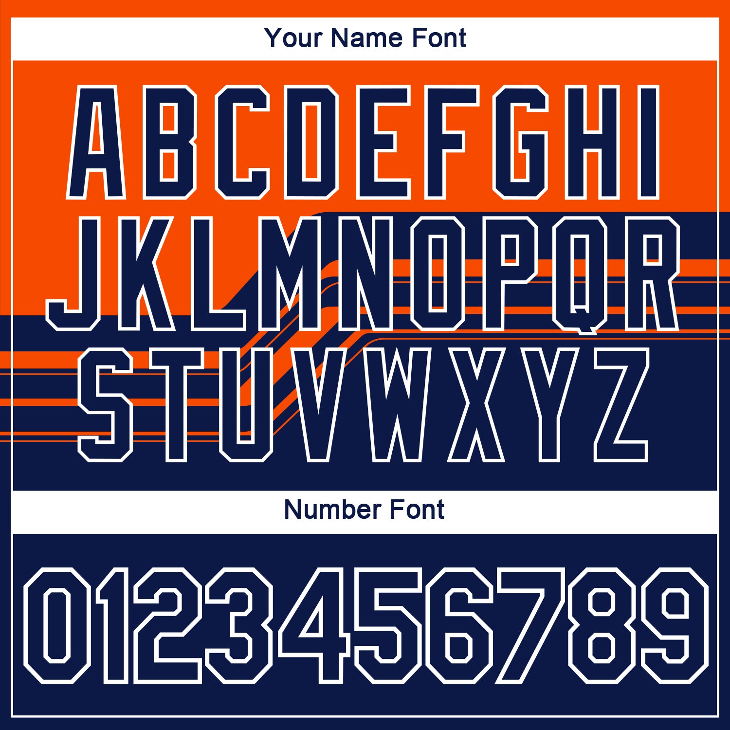 Custom Orange Navy-White 3D Pattern Varsity Style Retro Stripe Performance T-Shirt