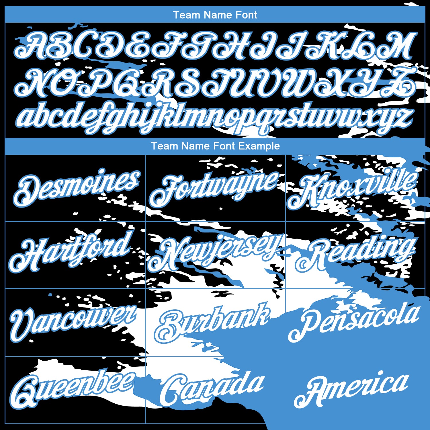 Custom Black White-Powder Blue 3D Pattern Splash Performance T-Shirt