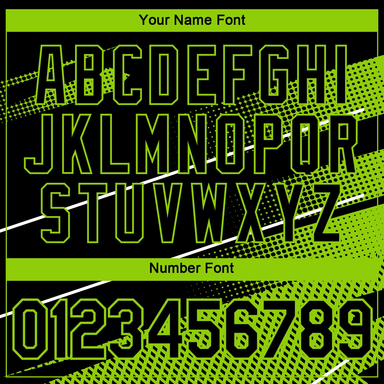 Custom Black Neon Green-White 3D Pattern Diagonal Stripe Halftone Performance T-Shirt