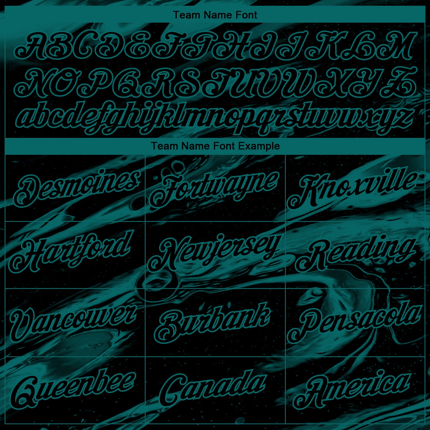 Custom Black-Teal 3D Pattern Lava Splash Ink Wash Performance T-Shirt