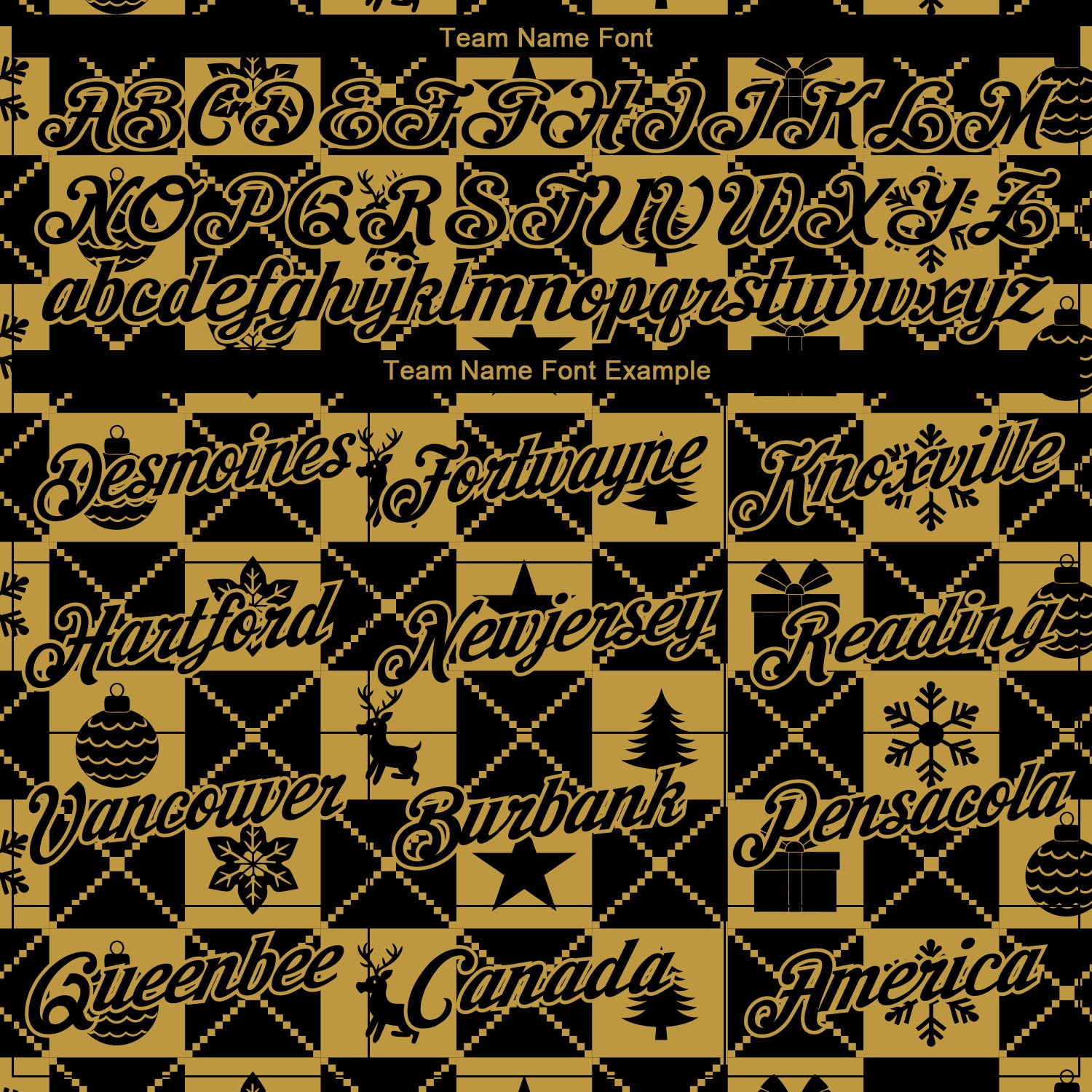 Custom Black-Old Gold 3D Pattern Christmas Buffalo Check Performance T-Shirt