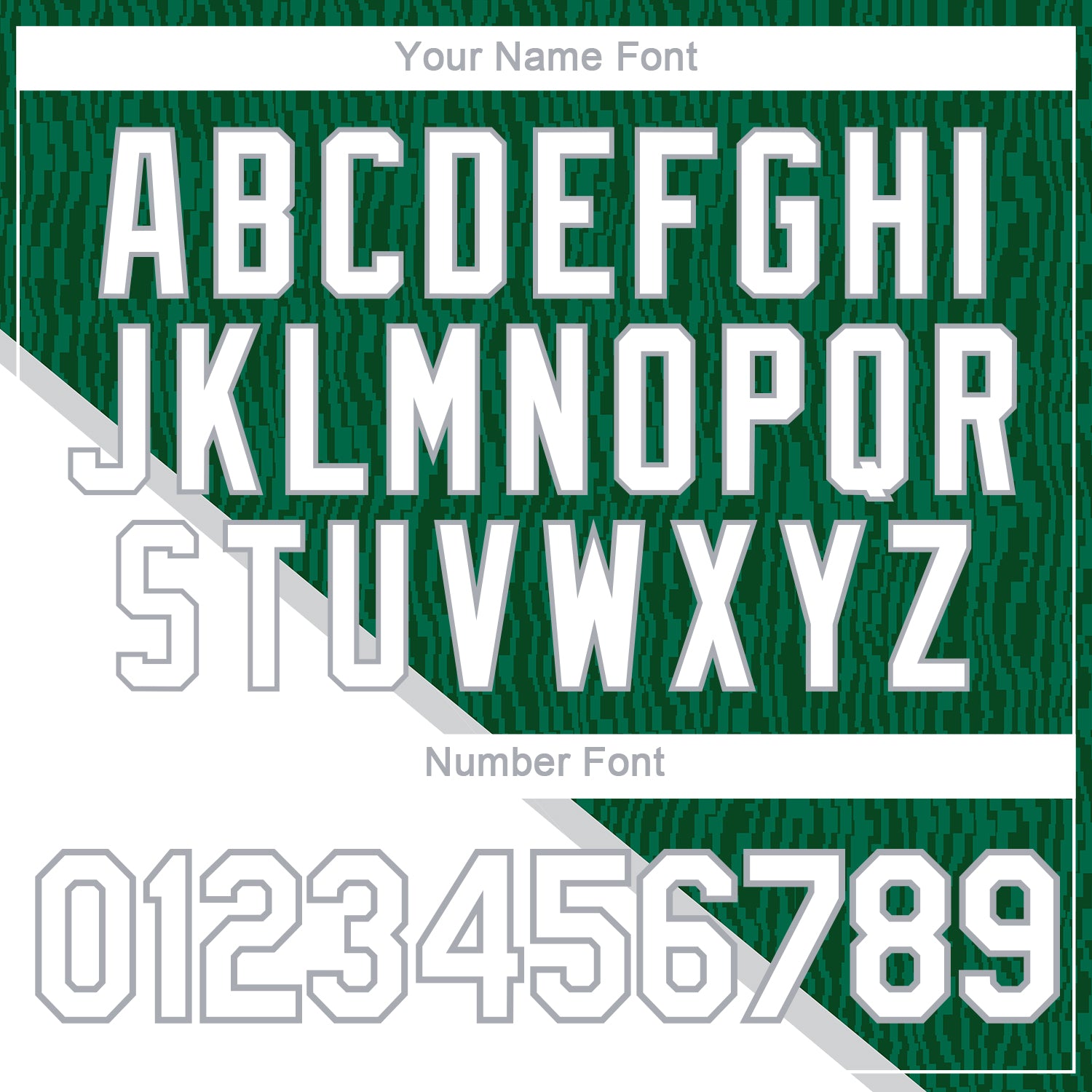 Custom Kelly Green White-Gray 3D Pattern Subtle Diagonal Split Performance T-Shirt