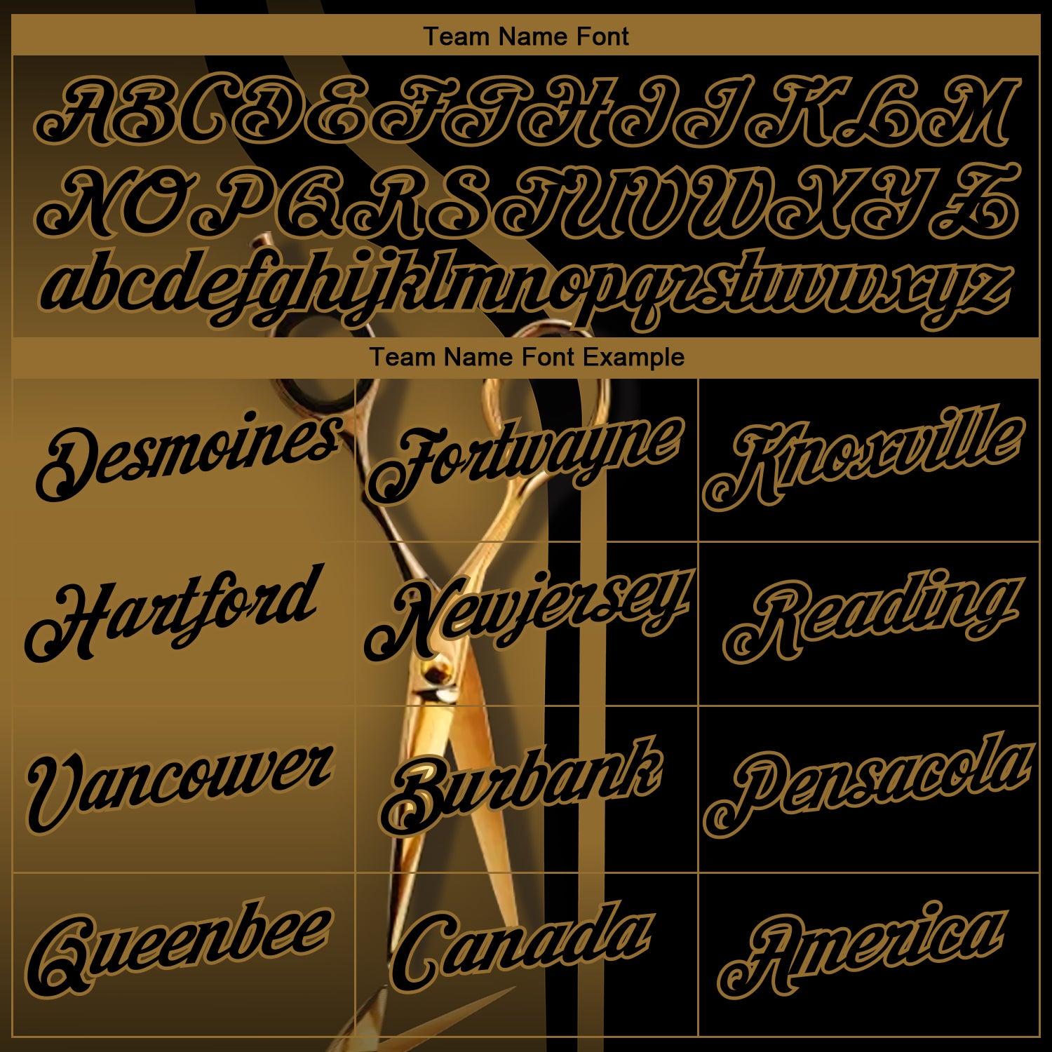 Custom Black-Old Gold 3D Pattern Scissors Barber Shop Performance T-Shirt