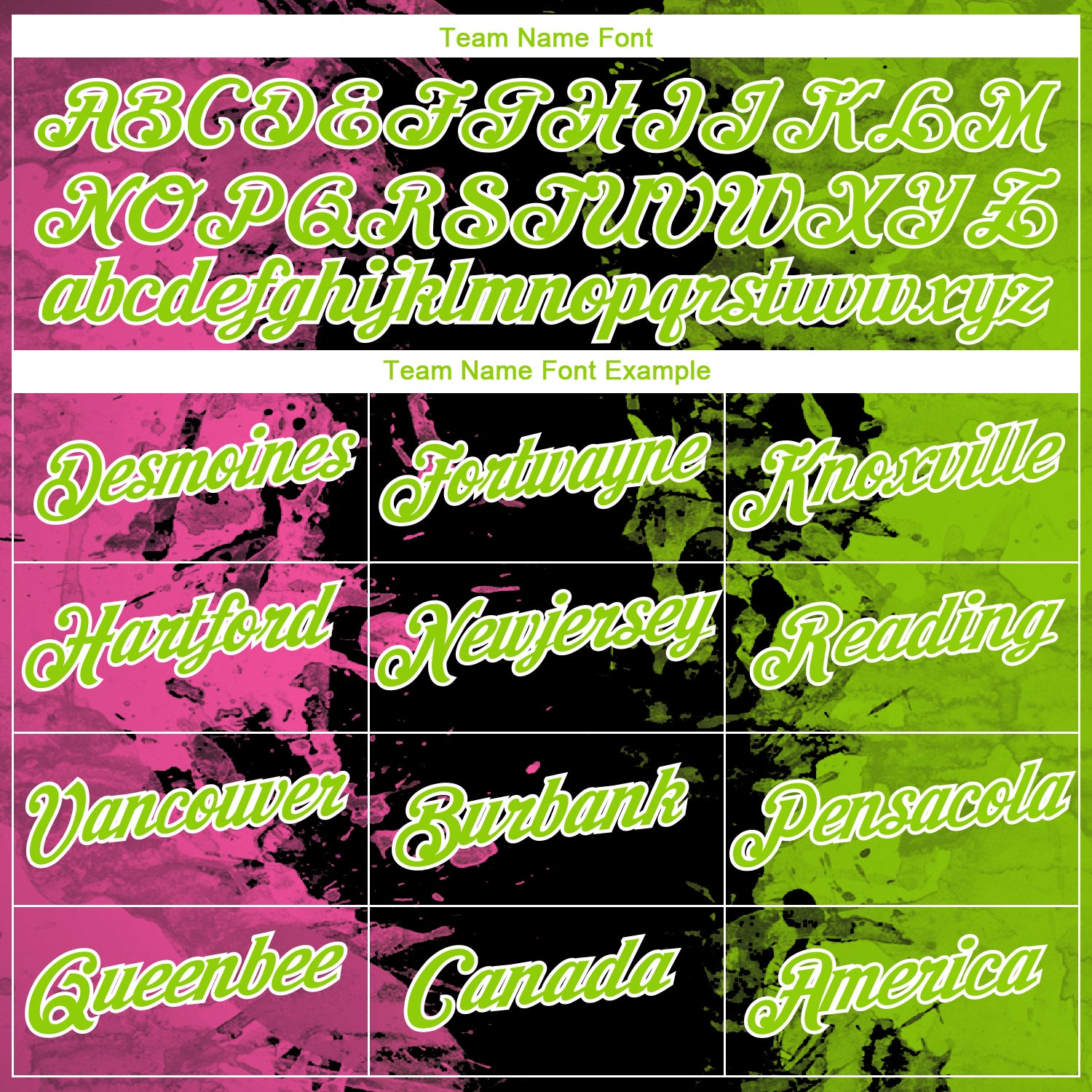 Custom Pink Neon Green Black-White 3D Pattern Ink Splash Duotono Style Performance T-Shirt