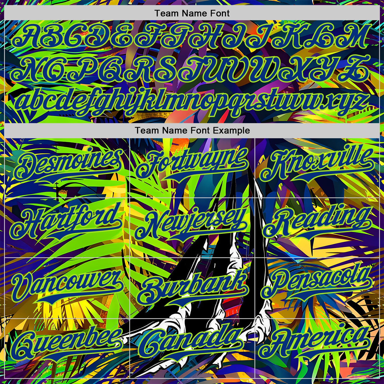 Custom Black Royal-Neon Green Cyber Tropical Palm Trees Music Festival Claw Marks Authentic Baseball Jersey