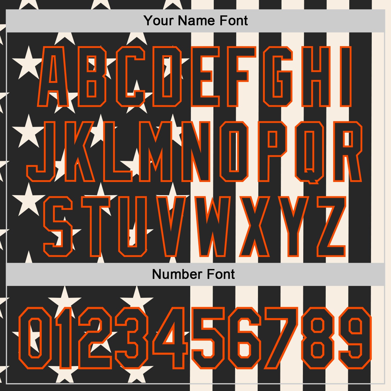 Custom Black Cream-Orange USA Flag Patriotic Split Stars and Stripes Authentic Baseball Jersey