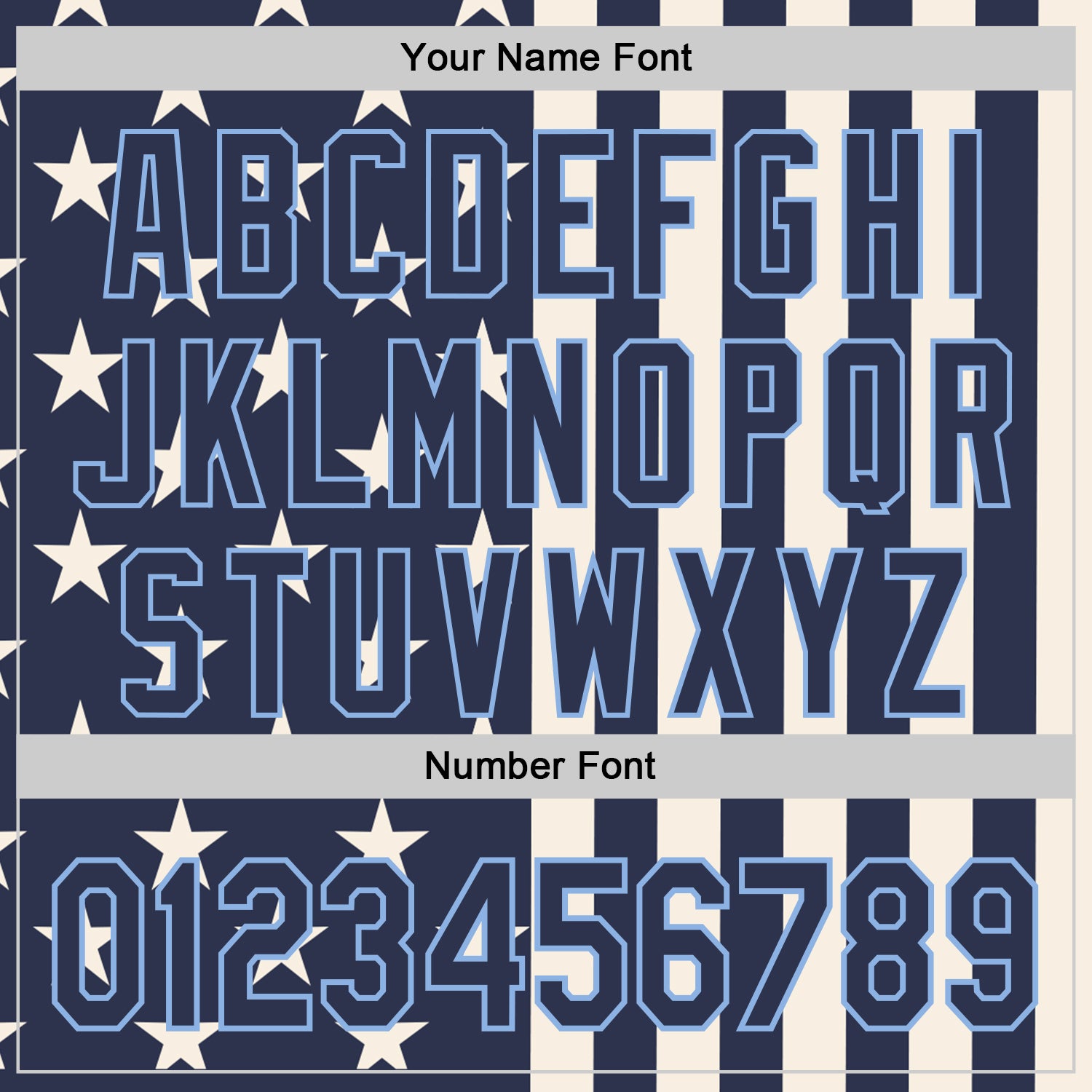 Custom Navy Cream-Light Blue USA Flag Patriotic Split Stars and Stripes Authentic Baseball Jersey