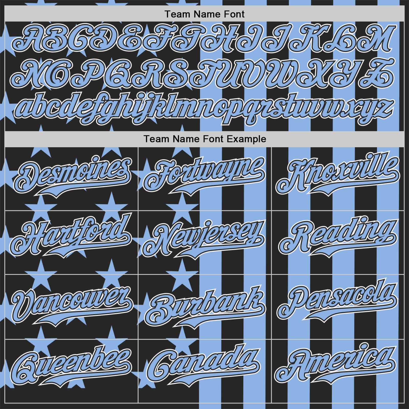 Custom Black Light Blue-White USA Flag Patriotic Split Stars and Stripes Authentic Baseball Jersey