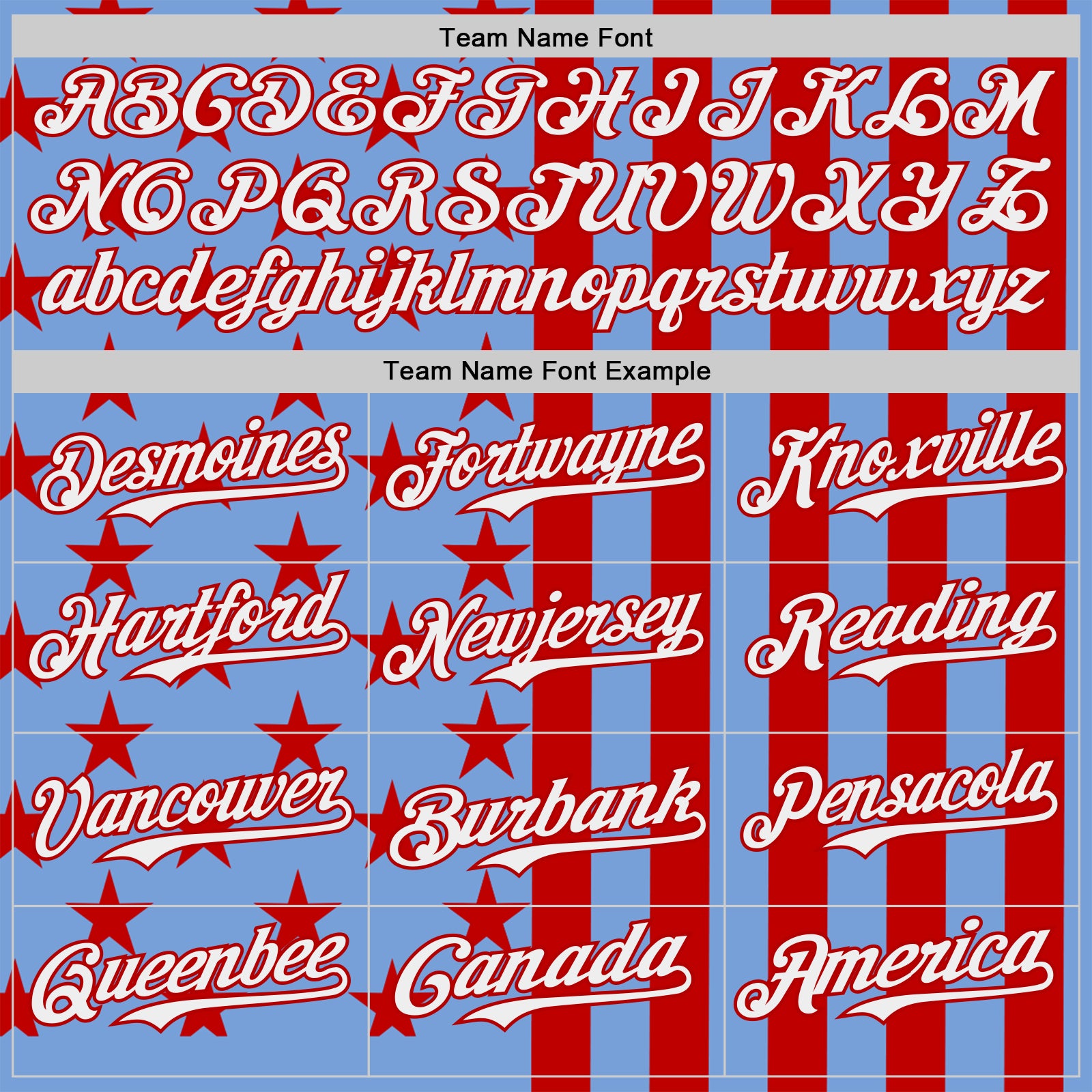 Custom Powder Blue White-Red USA Flag Patriotic Split Stars and Stripes Authentic Baseball Jersey