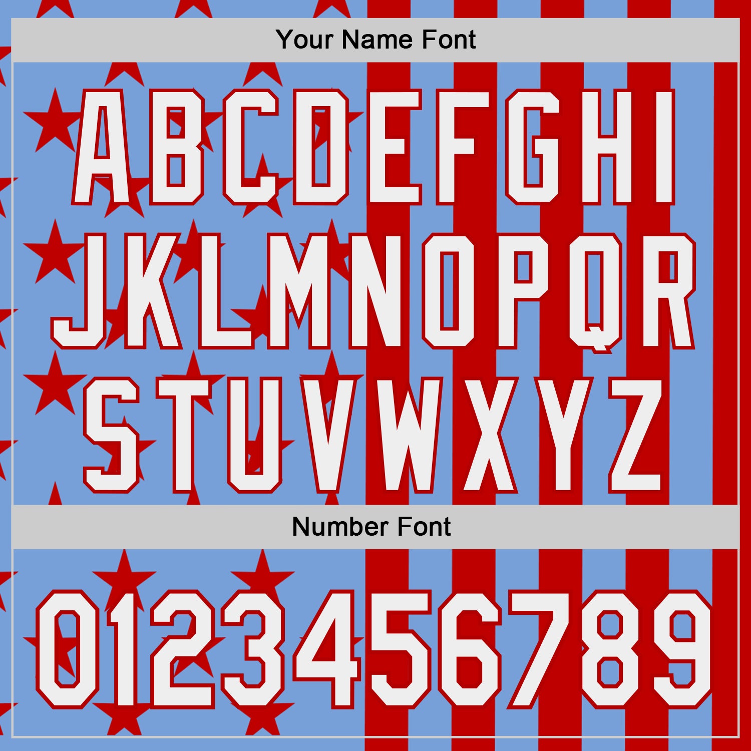 Custom Powder Blue White-Red USA Flag Patriotic Split Stars and Stripes Authentic Baseball Jersey