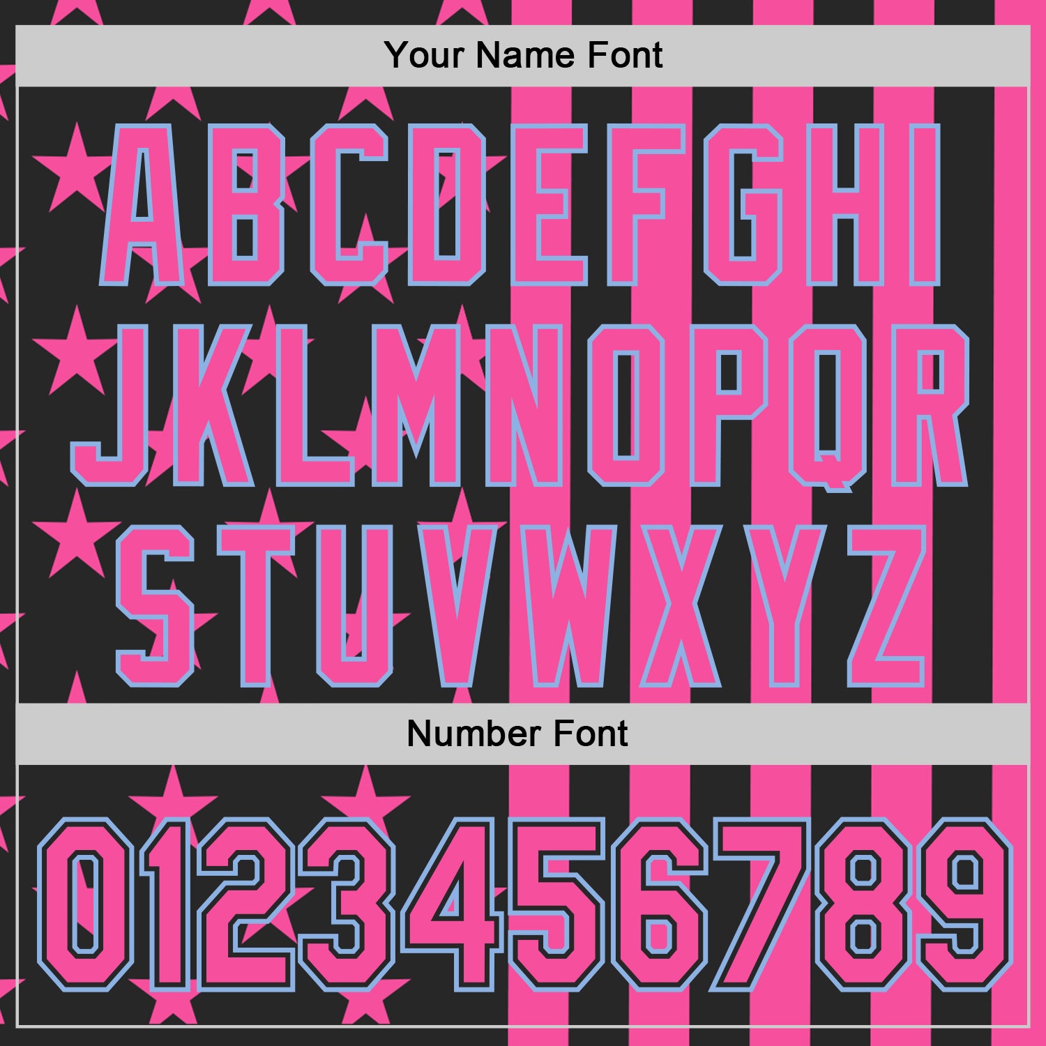 Custom Black Pink-Light Blue USA Flag Patriotic Split Stars and Stripes Authentic Baseball Jersey