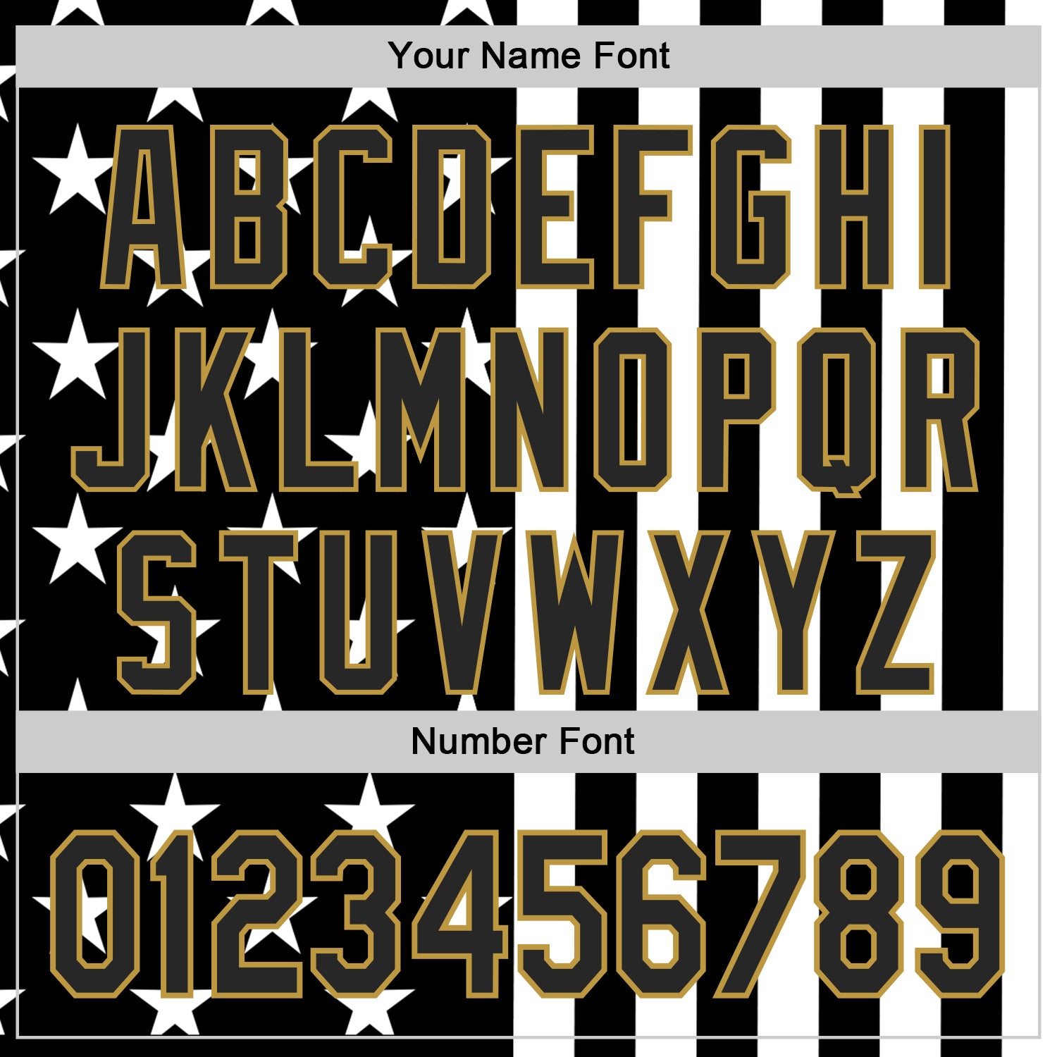 Custom Black White-Old Gold USA Flag Patriotic Split Stars and Stripes Authentic Baseball Jersey