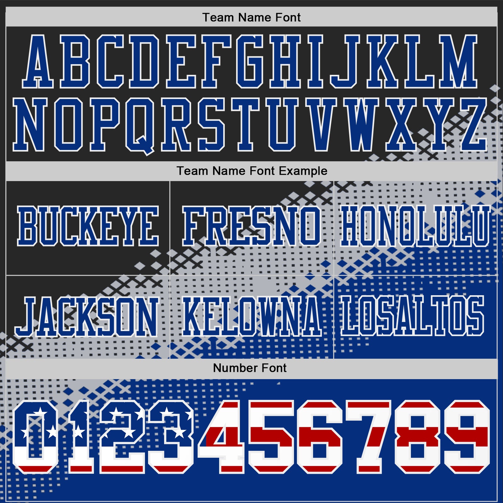 Custom Black USA Flag Gray Royal-White Authentic Geometric Gradient 7V7 Flag Football Jersey