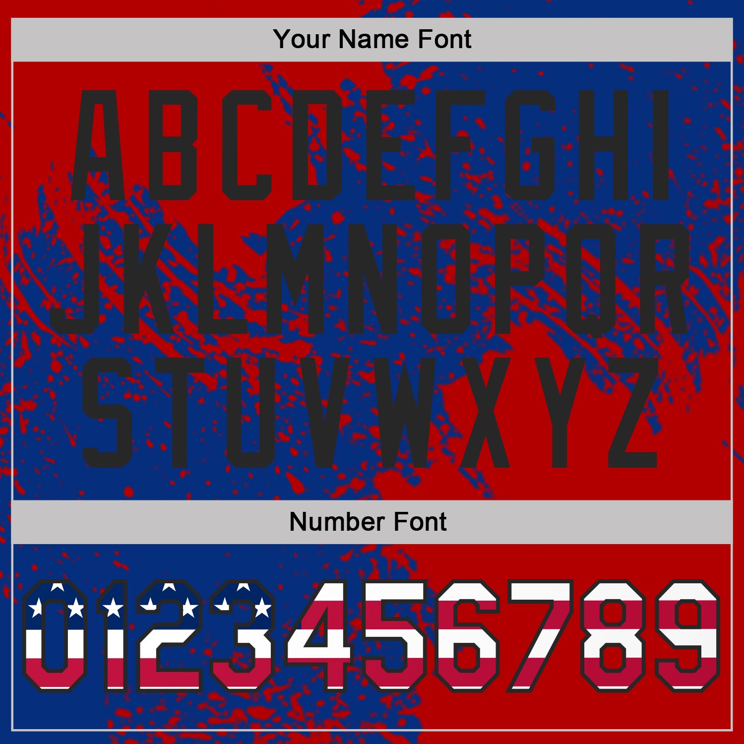 Custom Royal USA Flag Red-Black Abstract Brush Stroke Performance T-Shirt